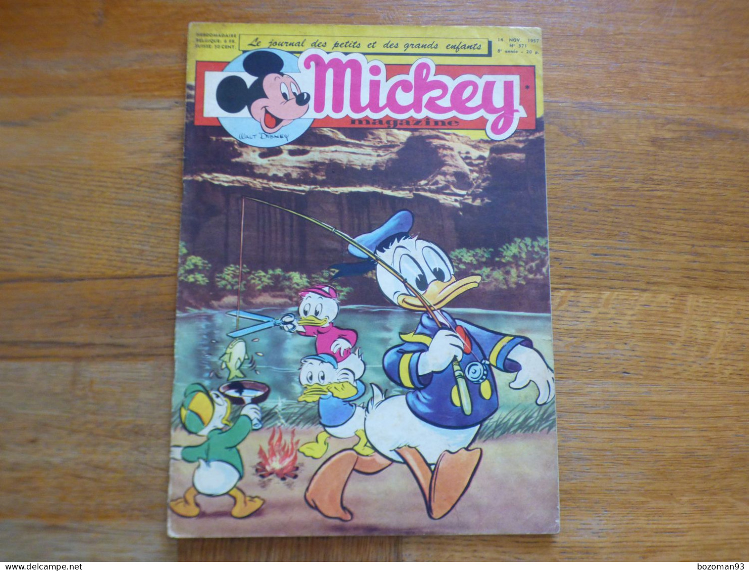 JOURNAL MICKEY BELGE SPECIAL N° 371 Du 14/11/1957 COVER DONALD + DAVY CROKETT - Journal De Mickey