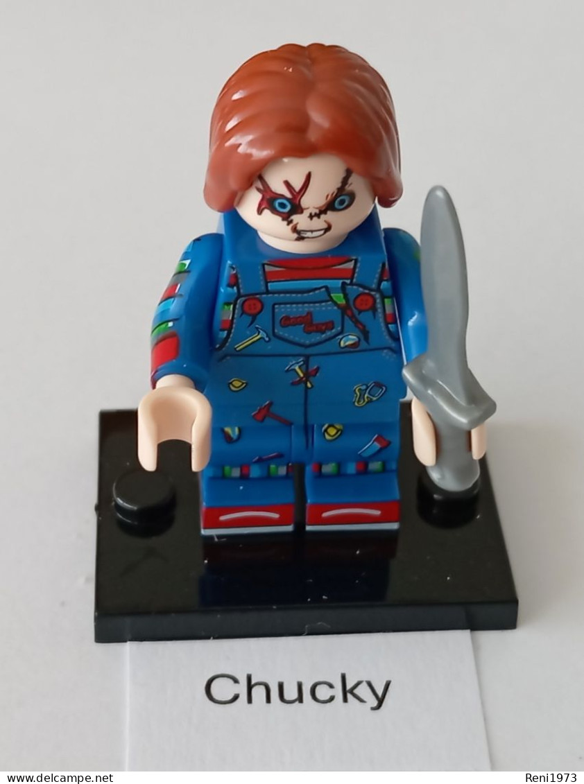 Horror Figur Chucky,  Mini-Steckfigur, Lego-Komp. - Sonstige & Ohne Zuordnung