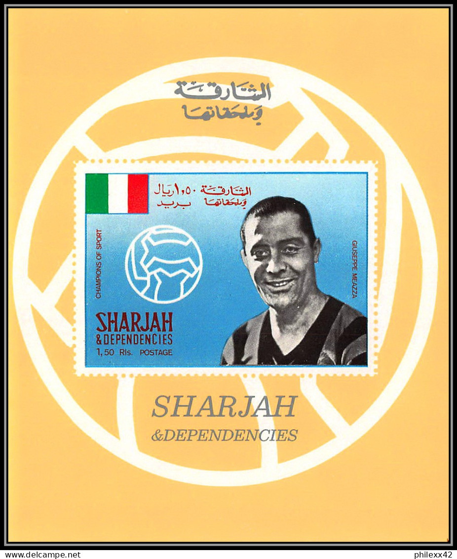 Sharjah - 2253 N°503/508 B Di Stefano Puskas Football Players Soccer ** MNH Deluxe Miniature Sheet Non Dentelé Imperf - Neufs
