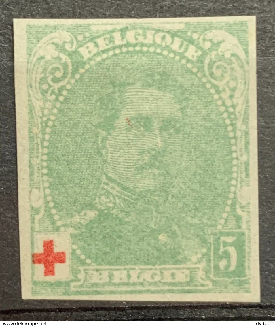 België, 1914, Nr 129, Ongetand, Zonder Gom (*),  Zegel VALS, Documentatie - 1914-1915 Croix-Rouge