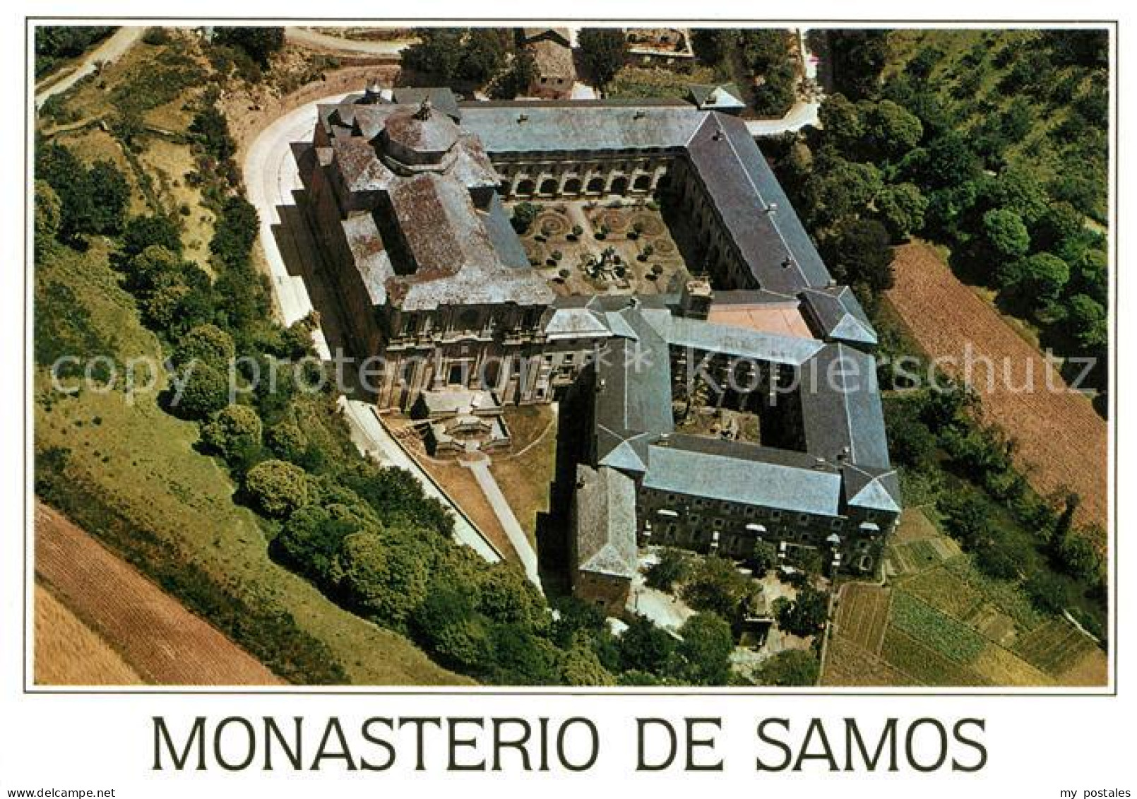 73090407 Samos Lugo Monasterio De Samos Fliegeraufnahme Lugo - Autres & Non Classés