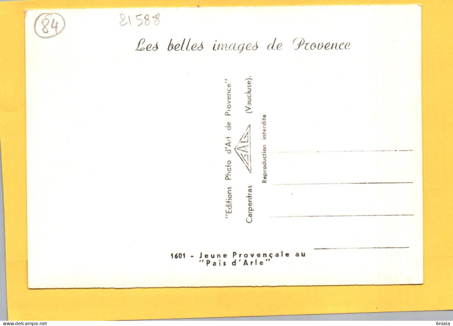 JEUNE PROVENCALE AU PAYS D' ARLE  ( Folklore Arles   )   (recto Verso) 21588 - Other & Unclassified