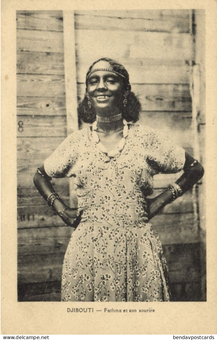 Djibouti, Fathma Et Son Sourire, Necklace Jewelry (1930s) Postcard - Dschibuti