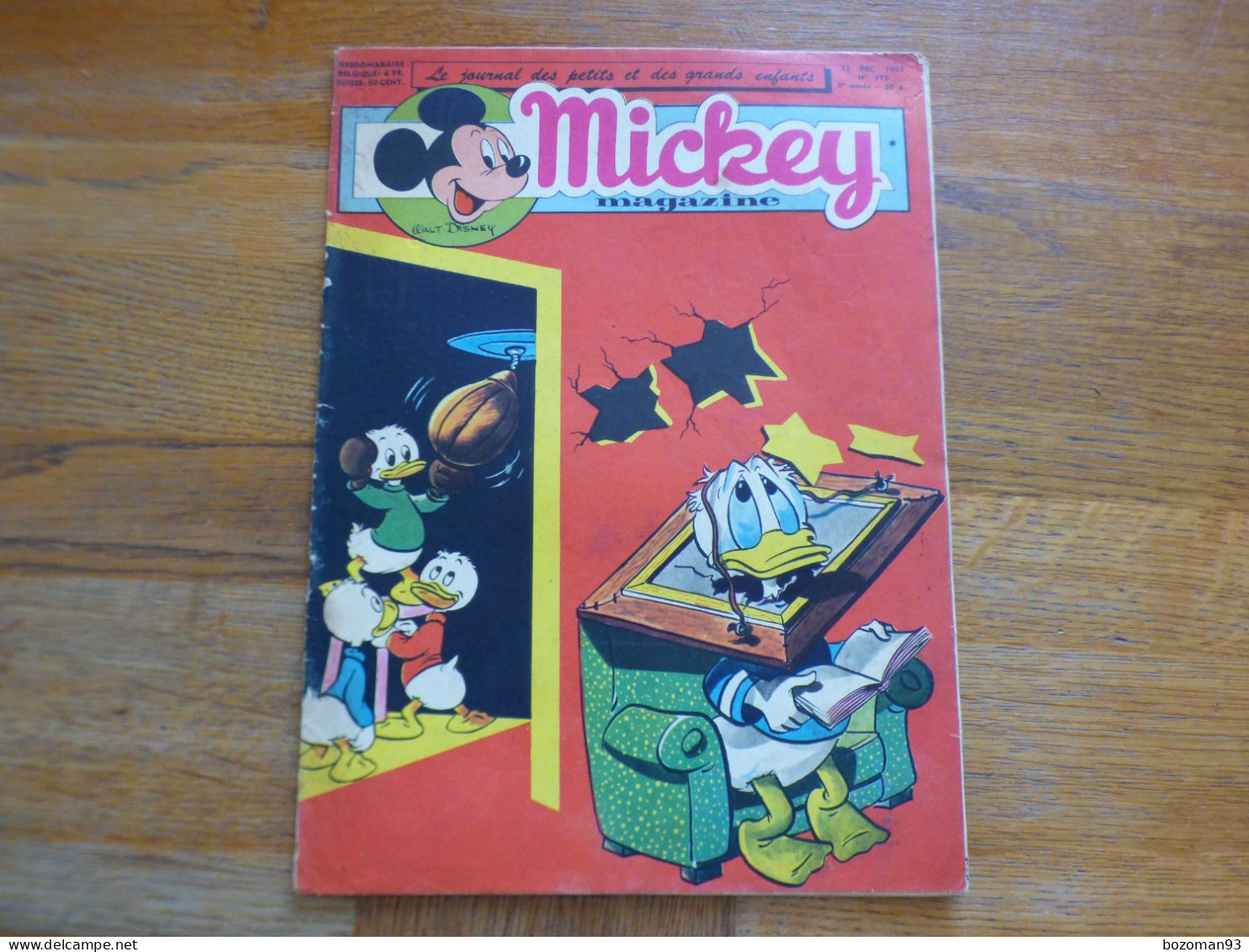 JOURNAL MICKEY BELGE SPECIAL N° 375 Du 12/12/1957 COVER DONALD ET SES NEVEUX  + DAVY CROKETT - Journal De Mickey