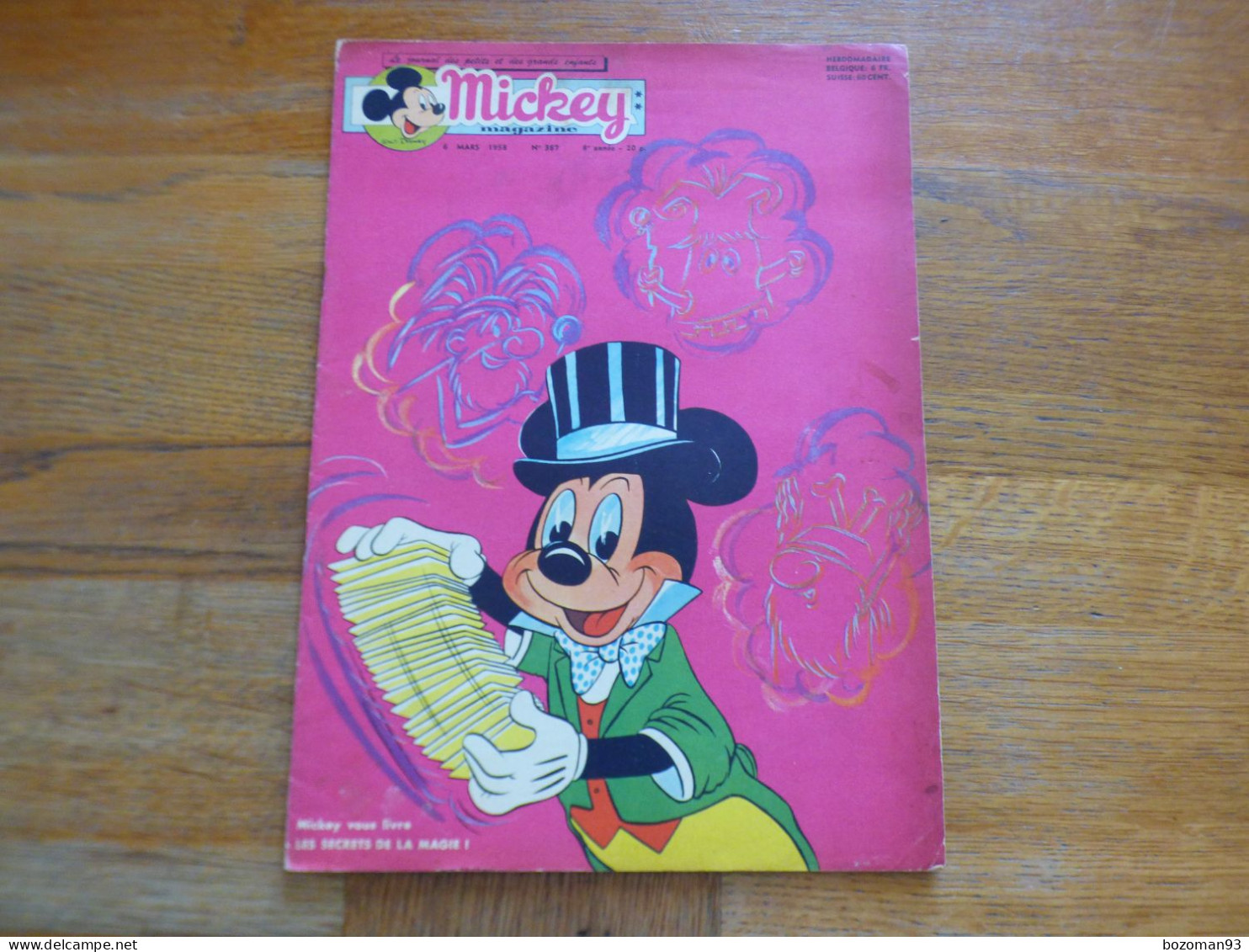 JOURNAL MICKEY BELGE N° 387 Du 06/02/1958 COVER MICKEY - Journal De Mickey