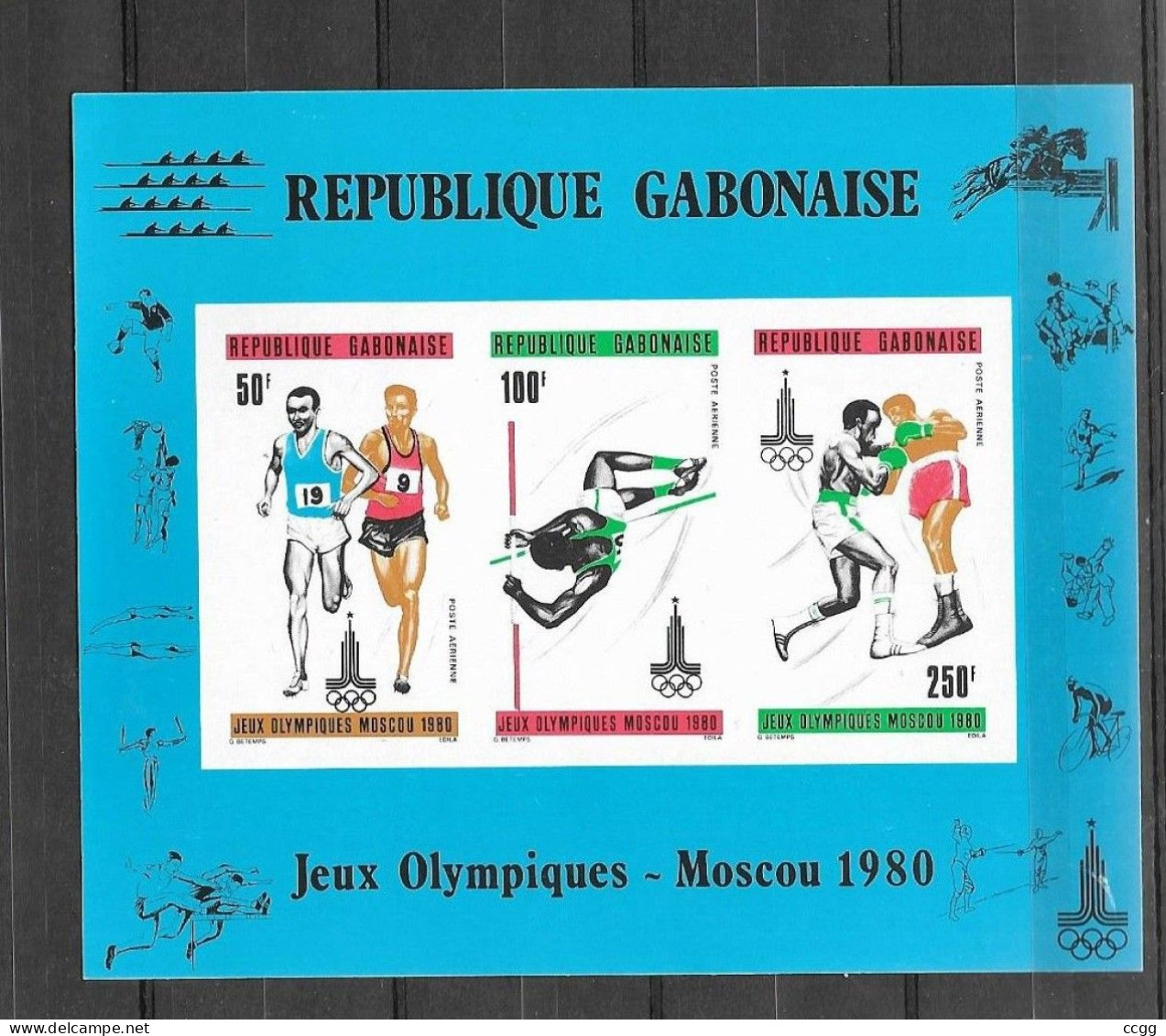 Olympische Spelen  1980 , Gabon - Blok Postfris - Estate 1980: Mosca