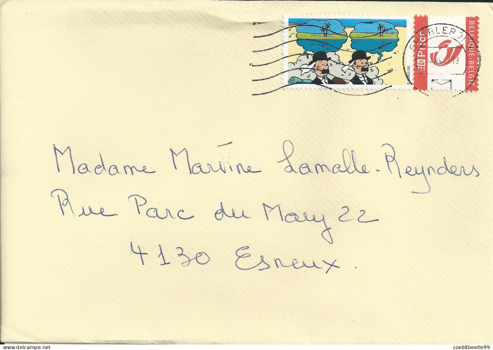 BELGIQUE TINTIN KUIJFE Dupont Dupond Hergé DUOSTAMP Sur Entier Postal - Briefe
