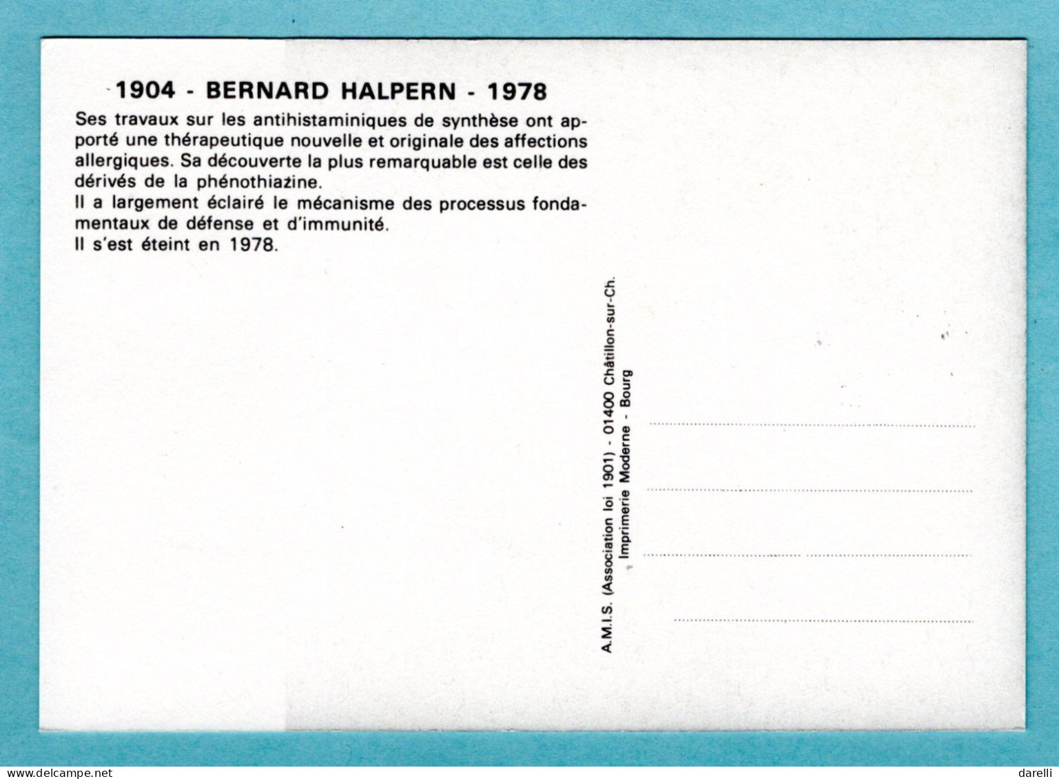 Carte Maximum 1987 - Personnages Célèbres 1987 - Bernard Halpern - YT 2456 - Paris - 1980-1989