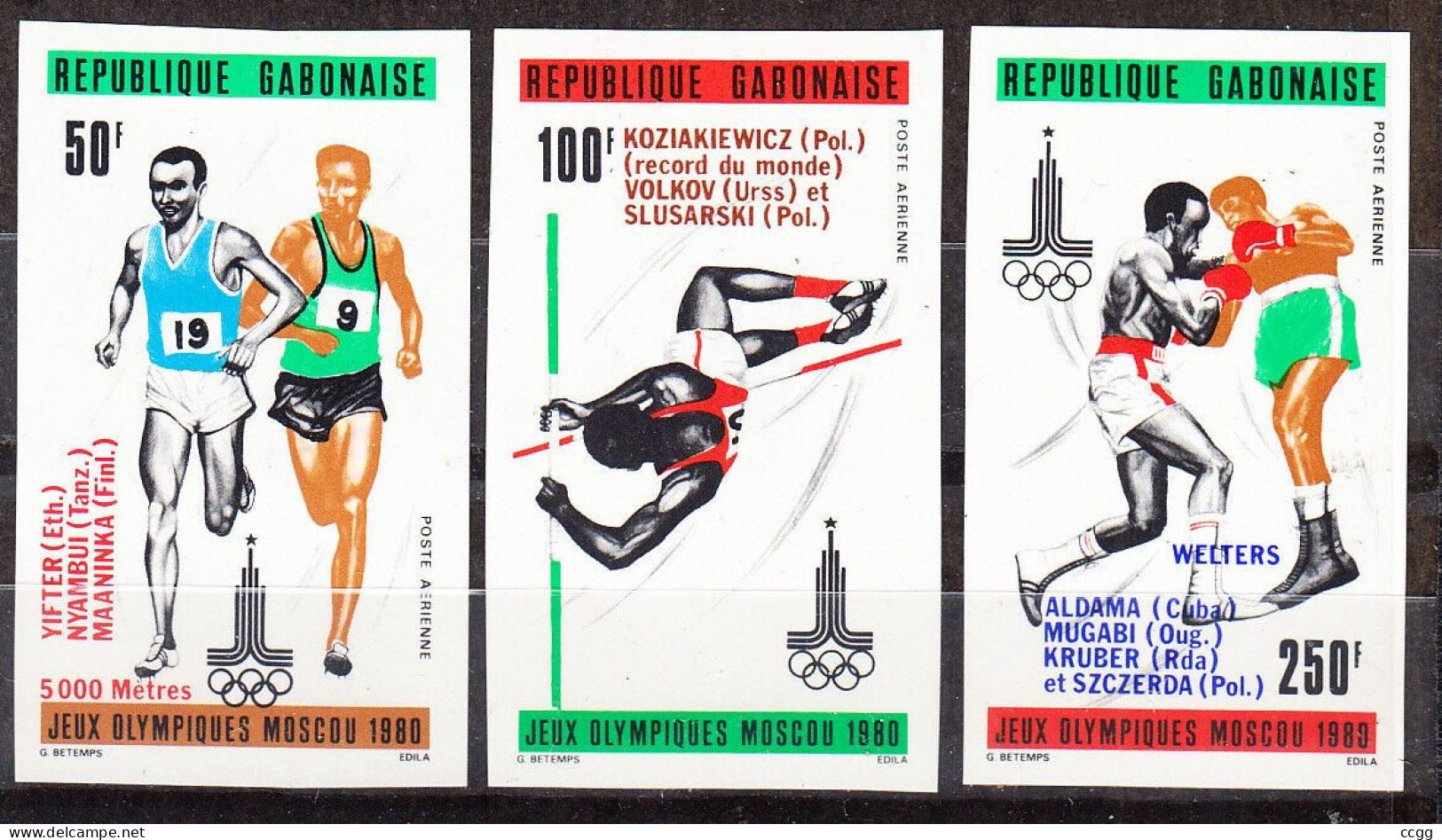 Olympische Spelen  1980 , Gabon - Zegels Met Opdruk  Postfris - Ete 1980: Moscou