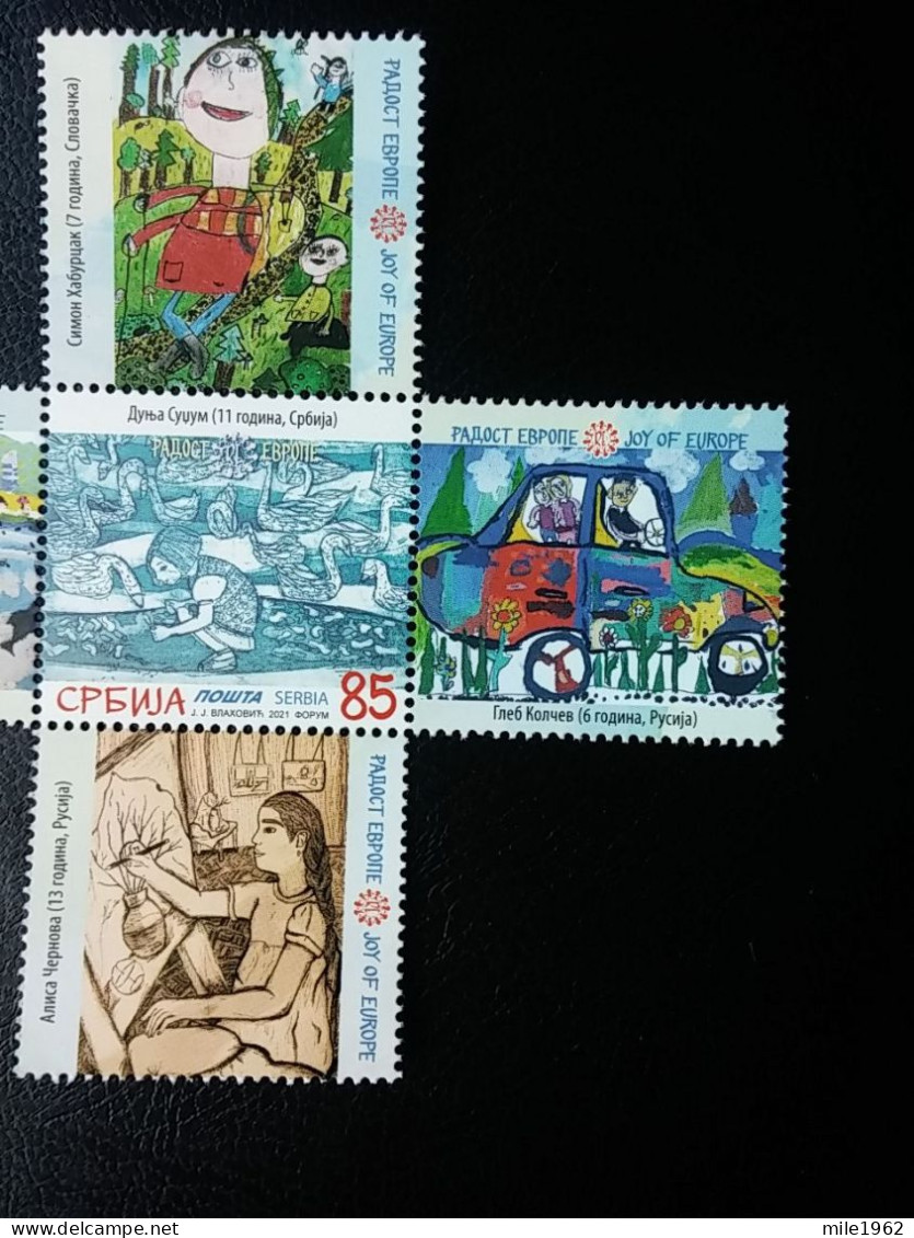 Stamp 3-13 - Serbia 2021 - VIGNETTE + Stamp - Joy Of Europe - Serbie