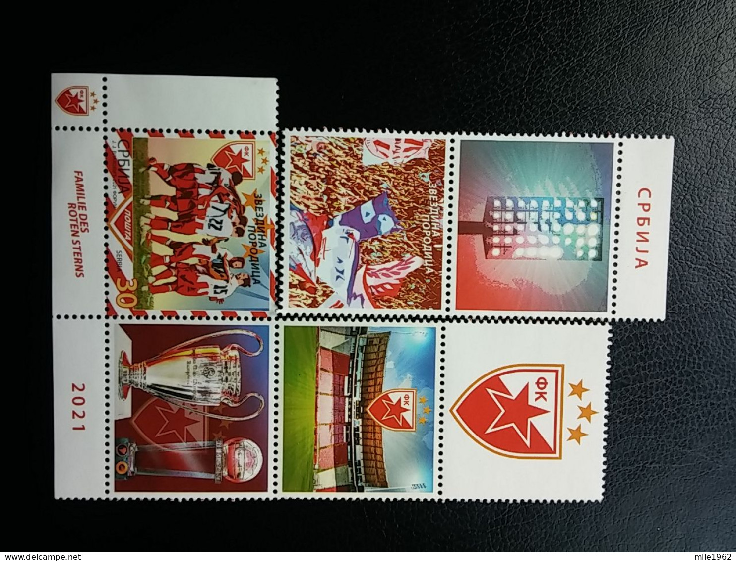 Stamp 3-13 - SERBIA 2021 - Red Star’s Family , VIGNETTE + Stamp, FOOTBALL, La Famille De L'Étoile Rouge, - Serbie