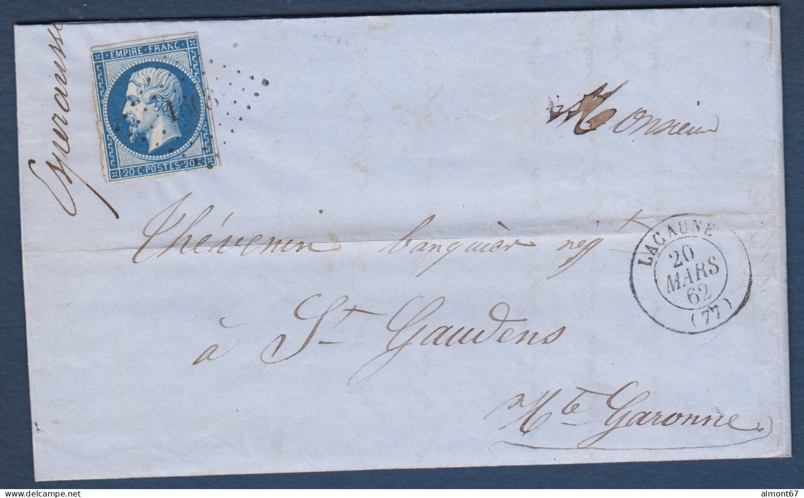 Tarn - P.C. 1608 Et Cachet 15  LACAUNE - 1849-1876: Periodo Classico