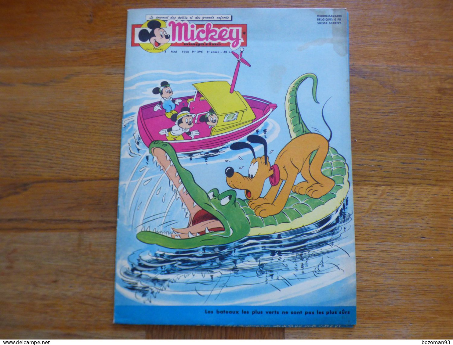 JOURNAL MICKEY BELGE N° 396 Du 08/05/1958 COVER MICKEY ET PLUTO - Journal De Mickey