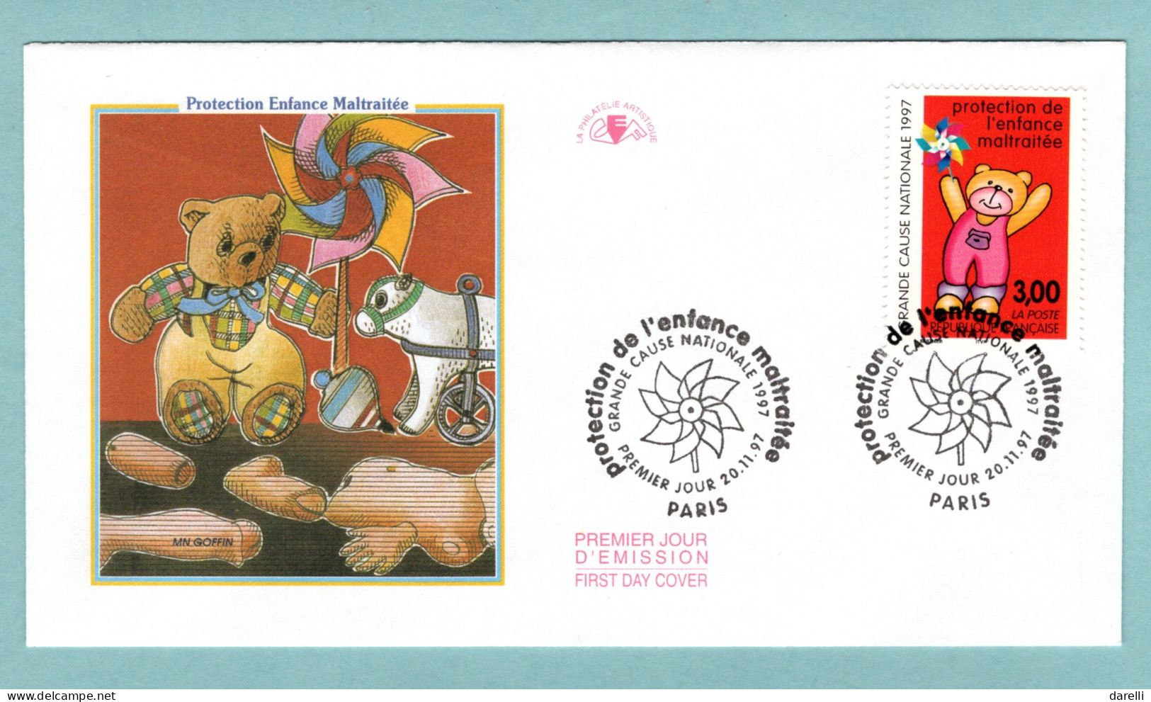 FDC France 1997 - Protection De L'enfance Maltraitée - YT 3124 - Paris - 1990-1999