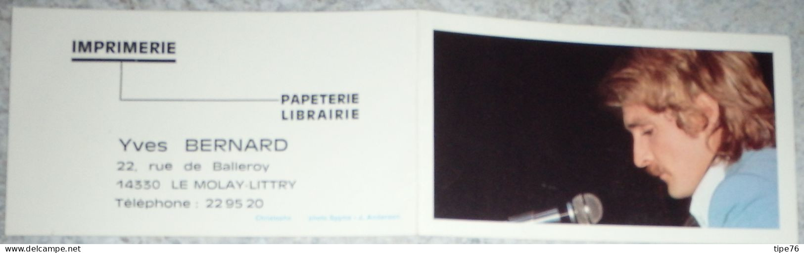 Petit Calendrier  De Poche 1977 Chanteur Artiste Christophe - Le Molay Littry Calvados - Petit Format : 1971-80