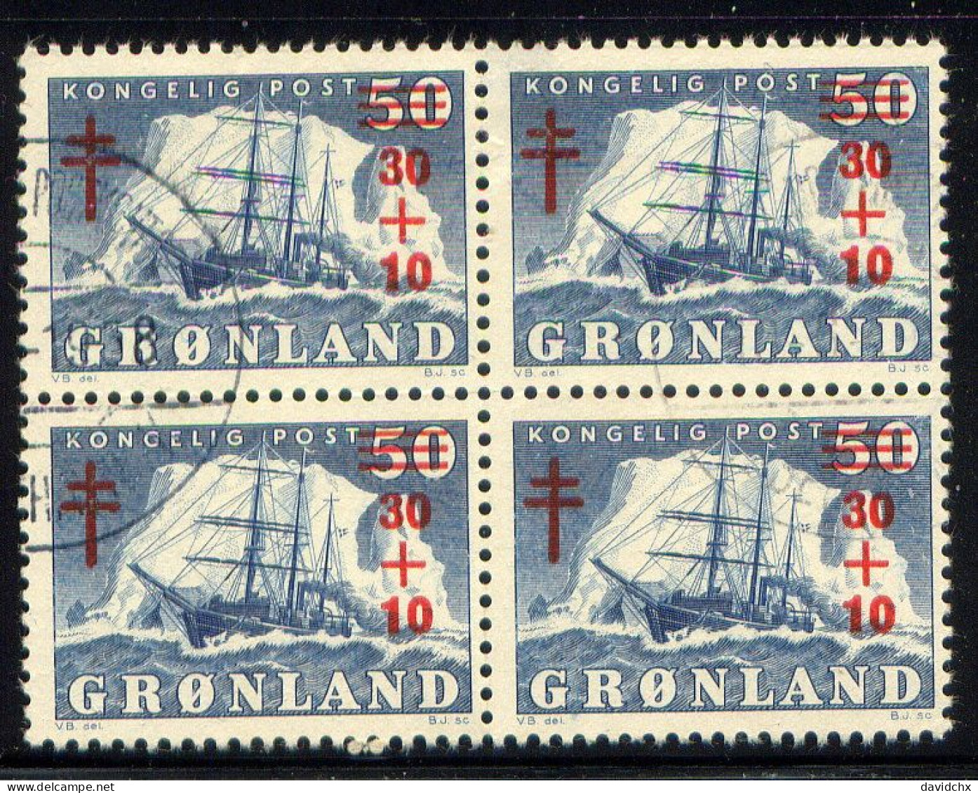 GREENLAND, BLOCK OF 4, NO. B1 - Used Stamps