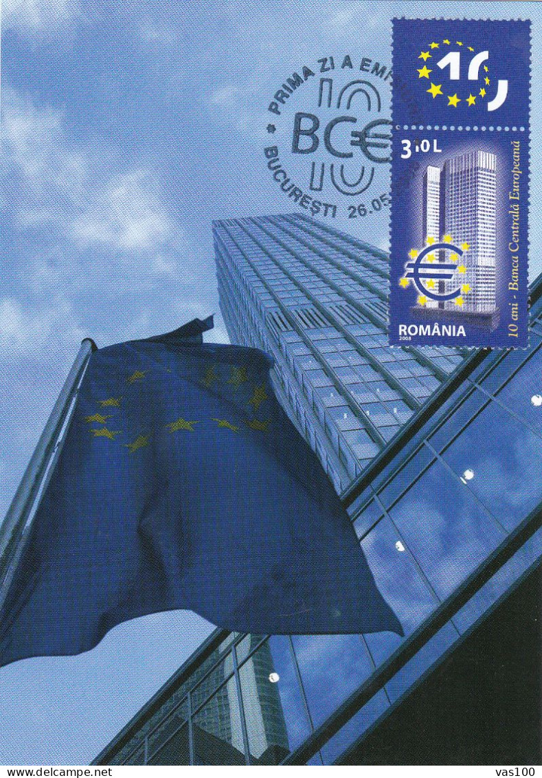 EUROPEAN CENTRAL BANK,CM,MAXI CARD,CARTES MAXIMUM , 2008 ROMANIA - Cartes-maximum (CM)