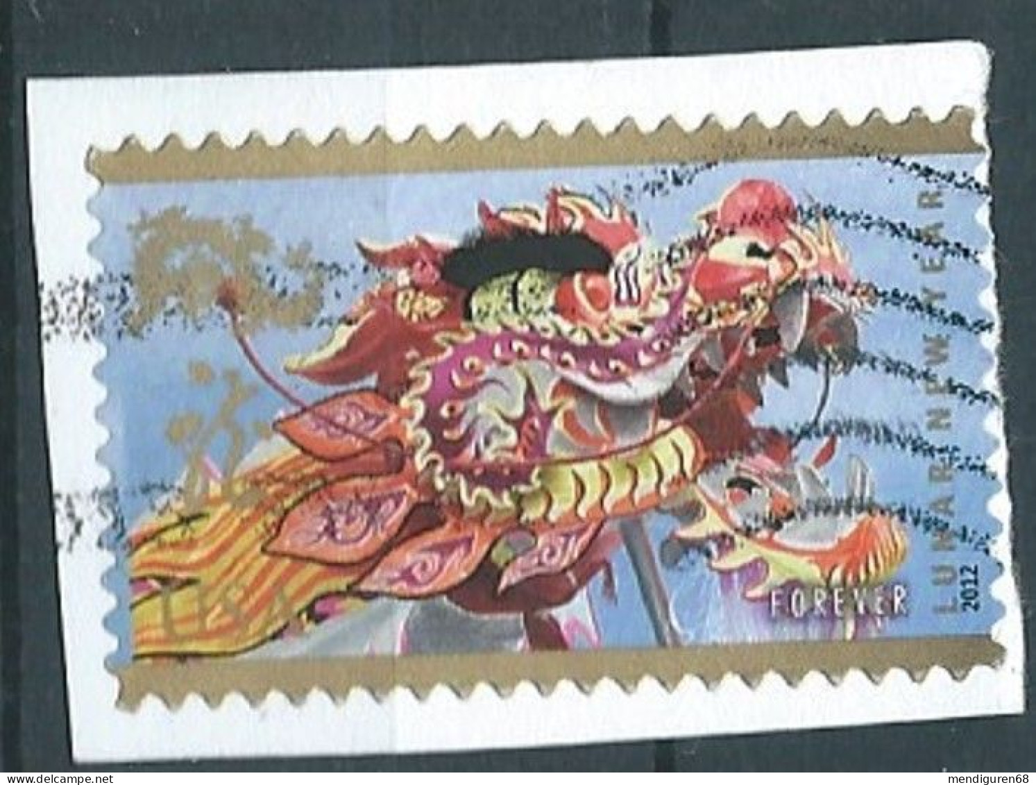 VERINIGTE STAATEN ETATS UNIS USA 2012  LUNAR NEW YEAR, YEAR OF THE DRAGON  F ON PAPER SN 4623 MI 4806 YT 4454 SG 5227 - Oblitérés