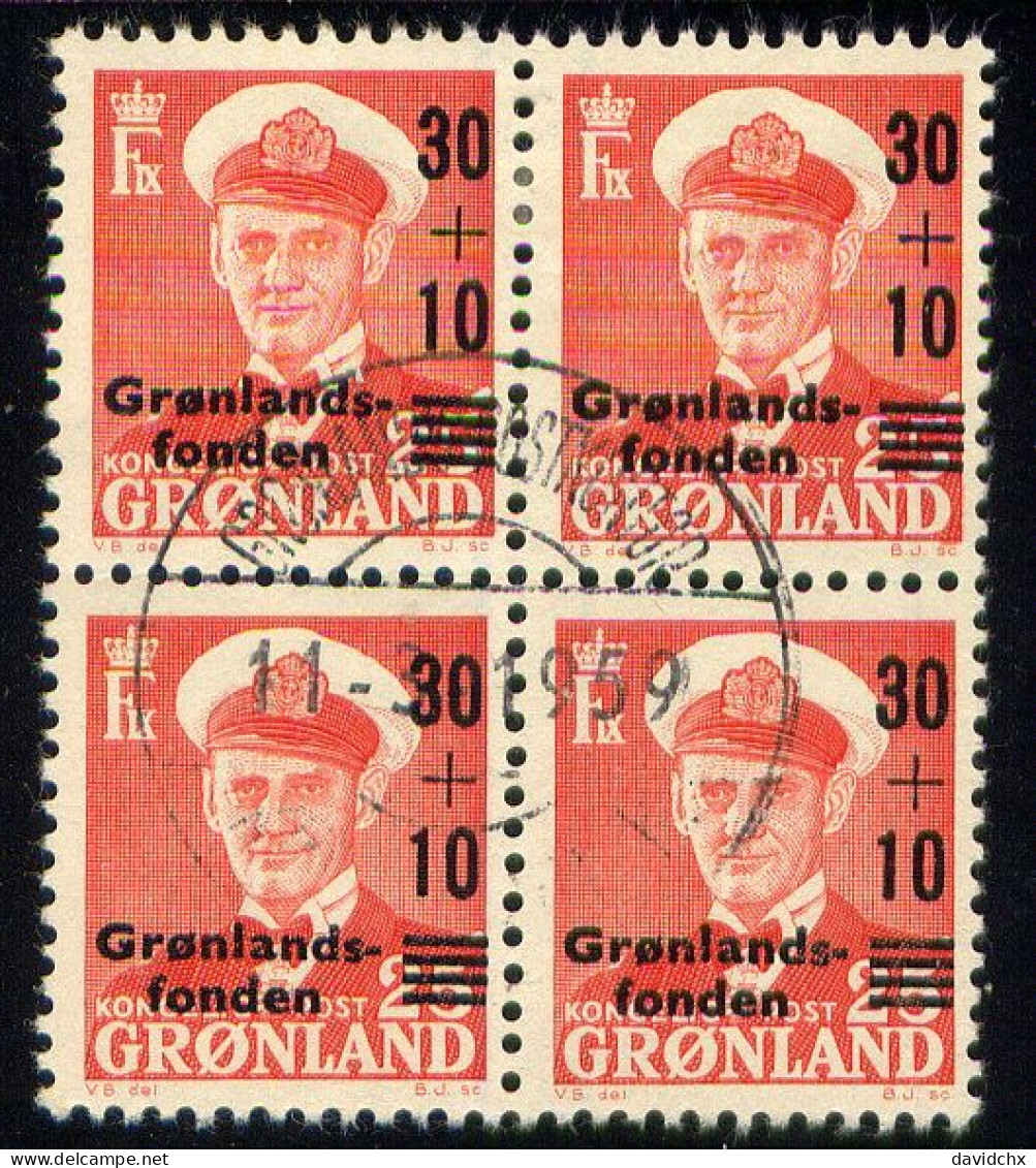 GREENLAND, BLOCK OF 4, NO. B2 - Used Stamps