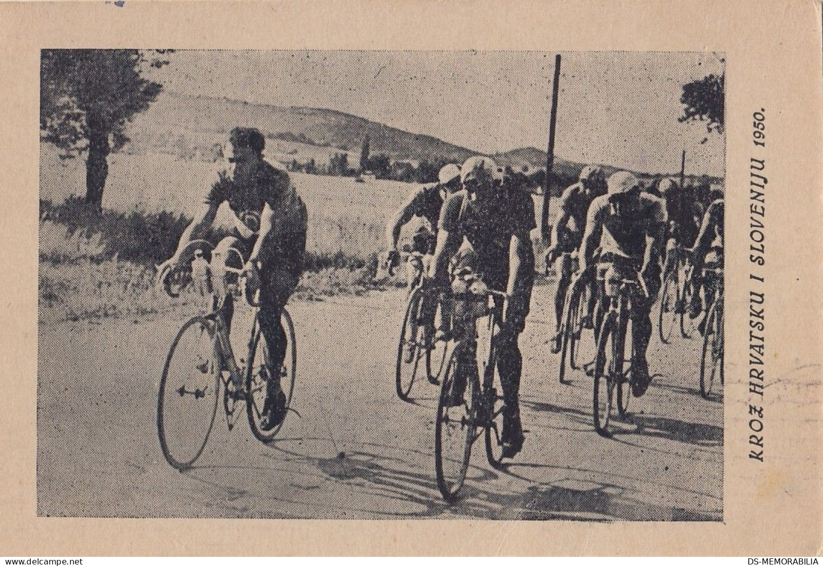 Cycling Race Through Croatia And Slovenia 1950 Old Postcard Bicycle Bike Velo Fahrrad - Radsport