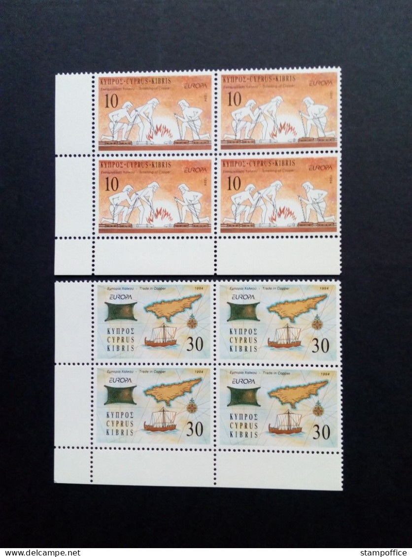 ZYPERN MI-NR. 819-820 POSTFRISCH(MINT) 4er BLOCK EUROPA 1994 ENTDECKUNGEN Und ERFINDUNGEN - 1994