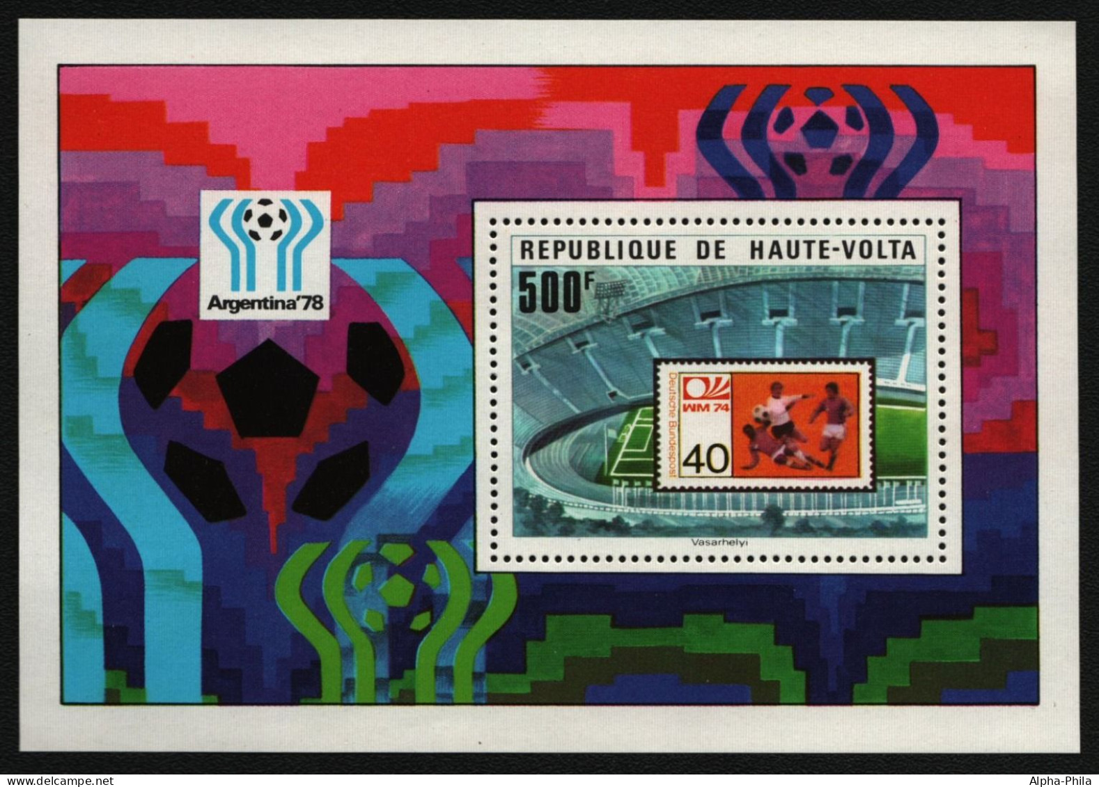 Obervolta 1977 - Mi-Nr. Block 48 ** - MNH - Fußball / Soccer - Upper Volta (1958-1984)