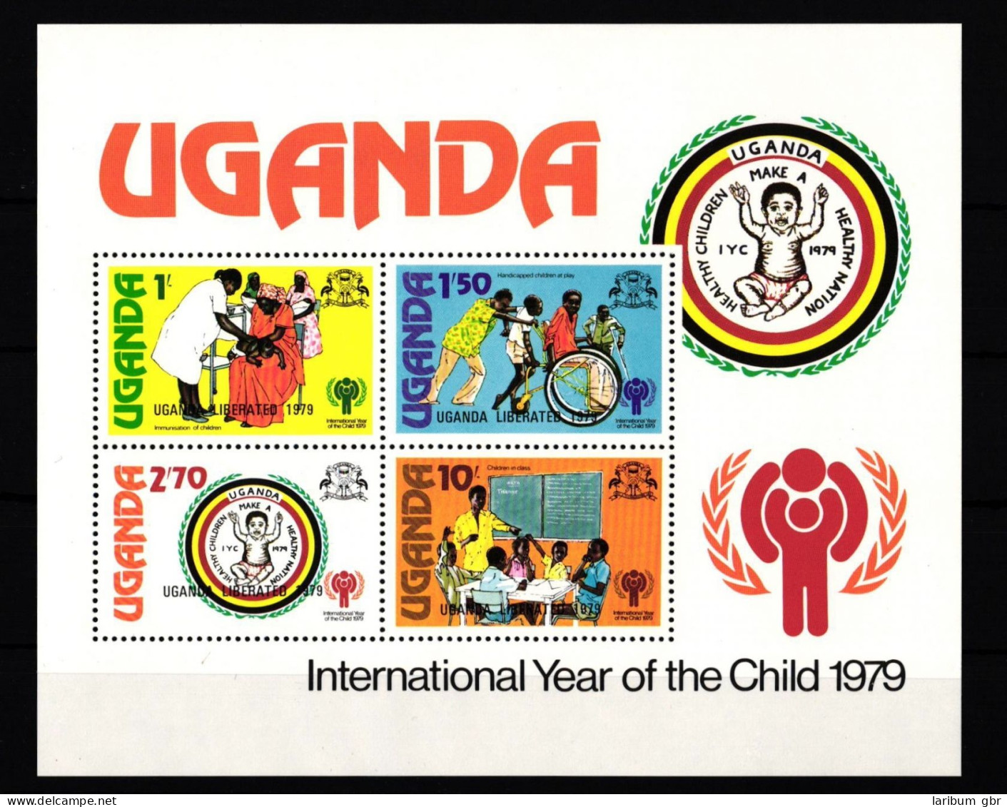 Uganda Block 16 Mit 203-206 Postfrisch Jahr Des KIndes #HD634 - Uganda (1962-...)