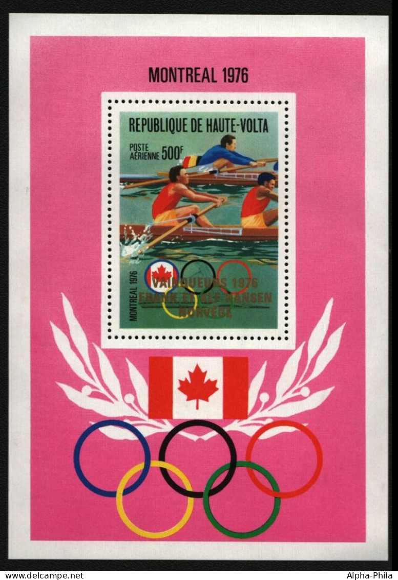 Obervolta 1977 - Mi-Nr. Block 45 ** - MNH - Olympia Montreal - Haute-Volta (1958-1984)