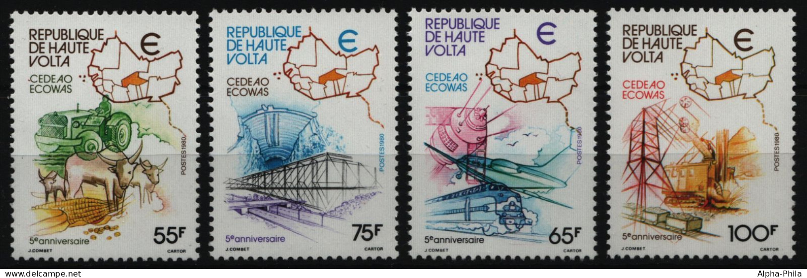 Obervolta 1980 - Mi-Nr. 804-807 ** - MNH - CEDEAO-ECOWAS - Obervolta (1958-1984)