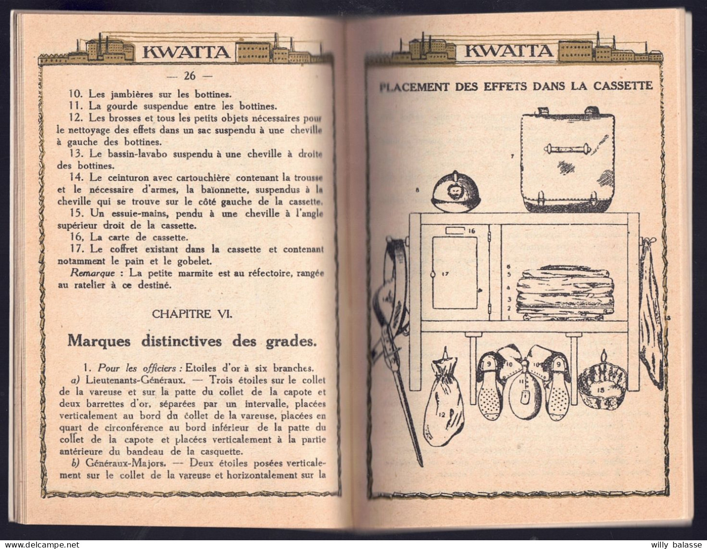 +++ Petit Livre - Livret D'instruction Militaire - Publicité Chocolat KWATTA - Militaria - Calendrier 1924 - Agenda // - Advertising