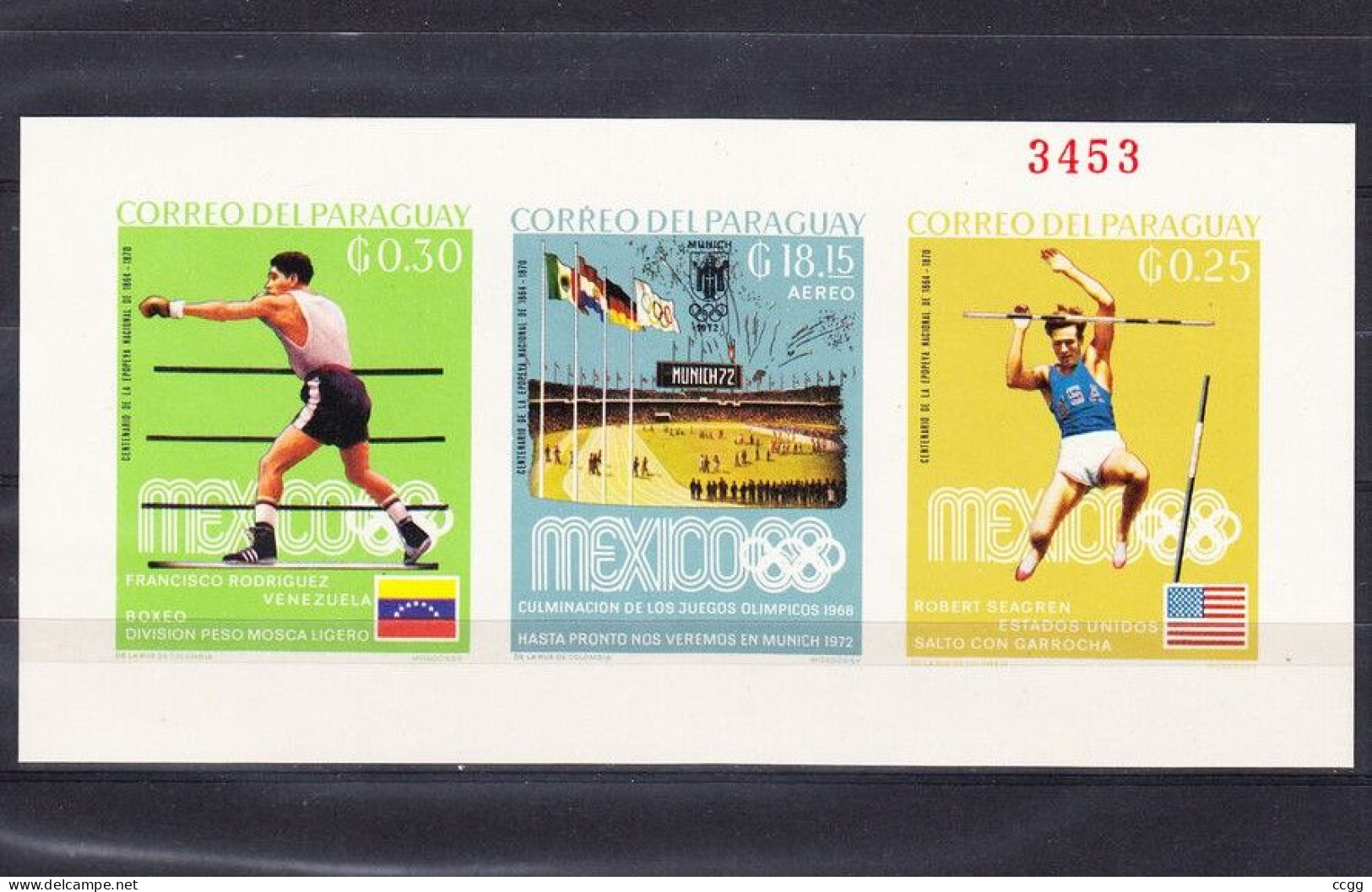 Olympische Spelen 1968 , Paraguay - Blok Postfris - Verano 1968: México