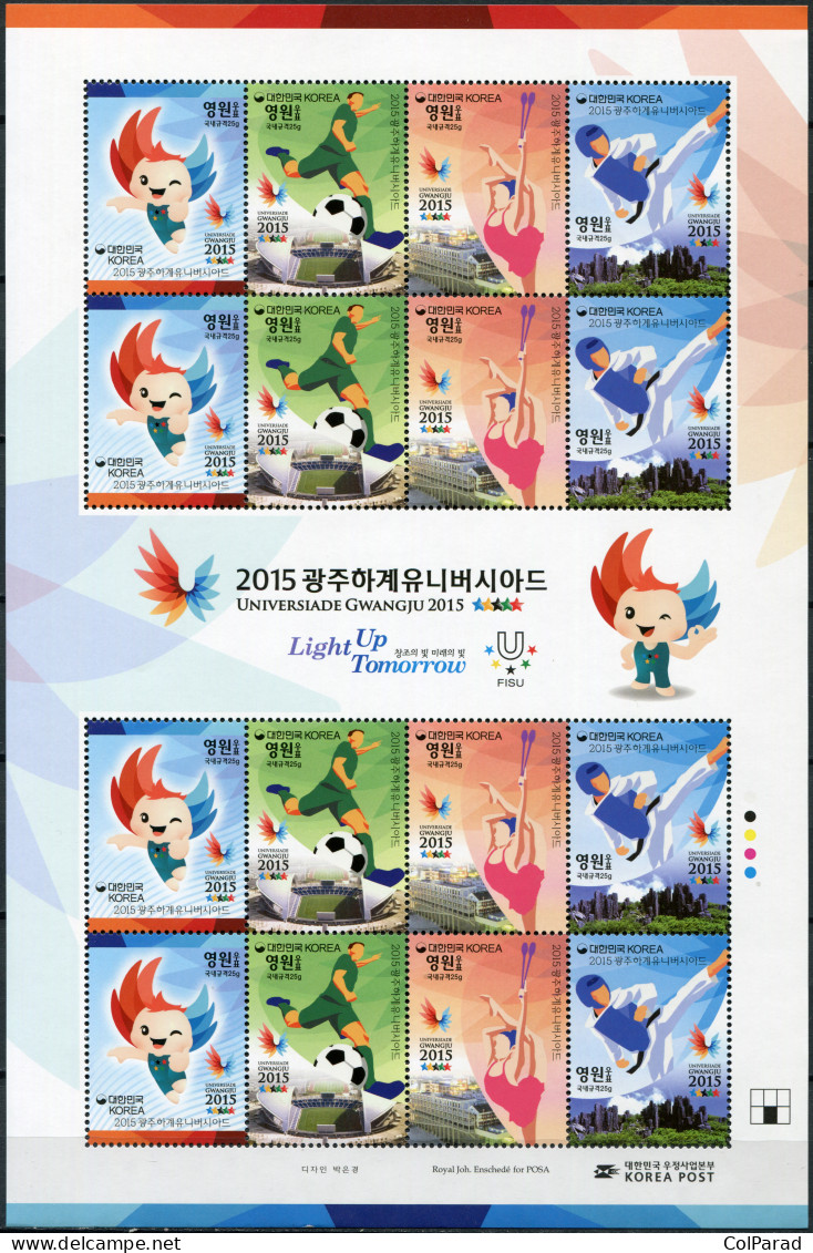 SOUTH KOREA - 2015 - MINIATURE SHEET MNH ** - Universiade Gwangju 2015 - Corée Du Sud