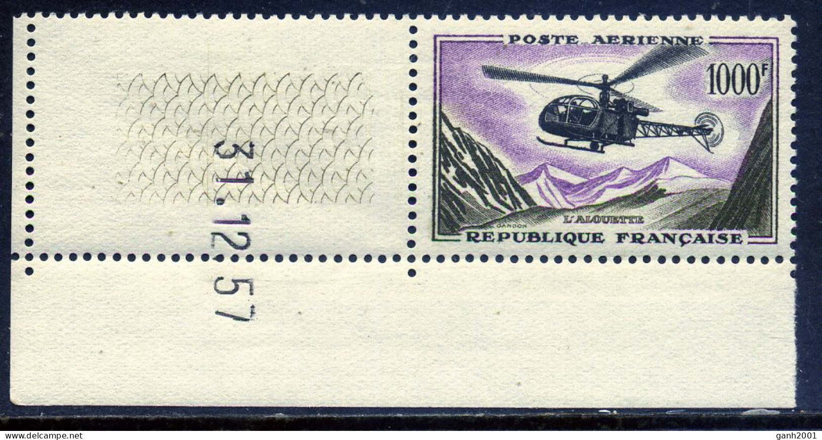 France 1958 Francia / Helicopter Aviation MNH Aviación Helicópteros Helicopters Luftfahrt / Gl29  5-24 - Helicópteros