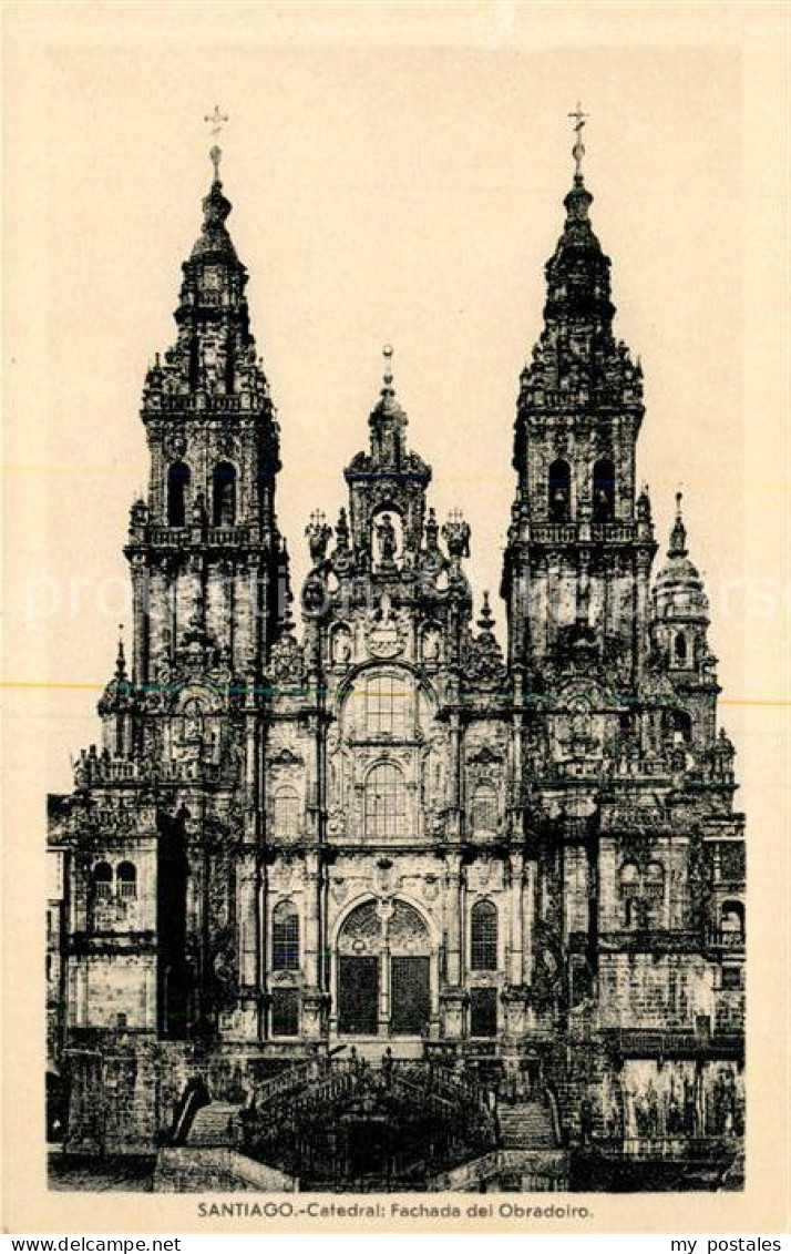 73072424 Santiago De Compostela Catedral Fachada Del Obradoiro Santiago De Compo - Cuba