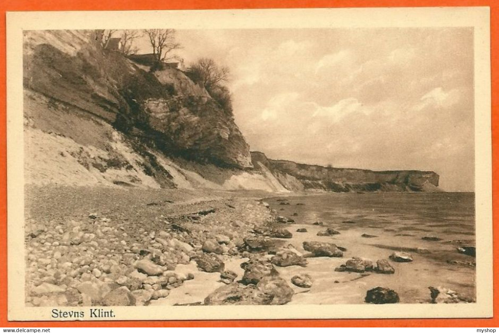 DK140_*   STEVNS KLINT With VIEW Of  The CHURCH Of HØJERUP ( BEFORE THE COLLAPSE * UBRUGT - Denmark