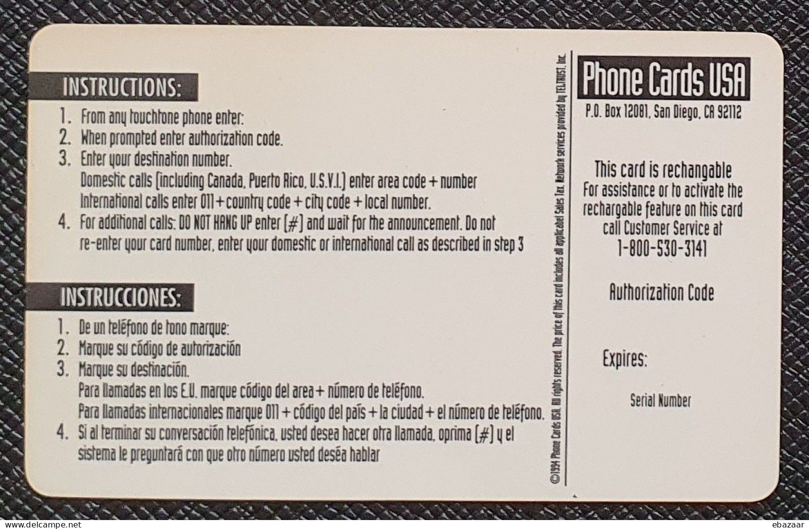 USA $5 Phonecard Used - Sonstige & Ohne Zuordnung