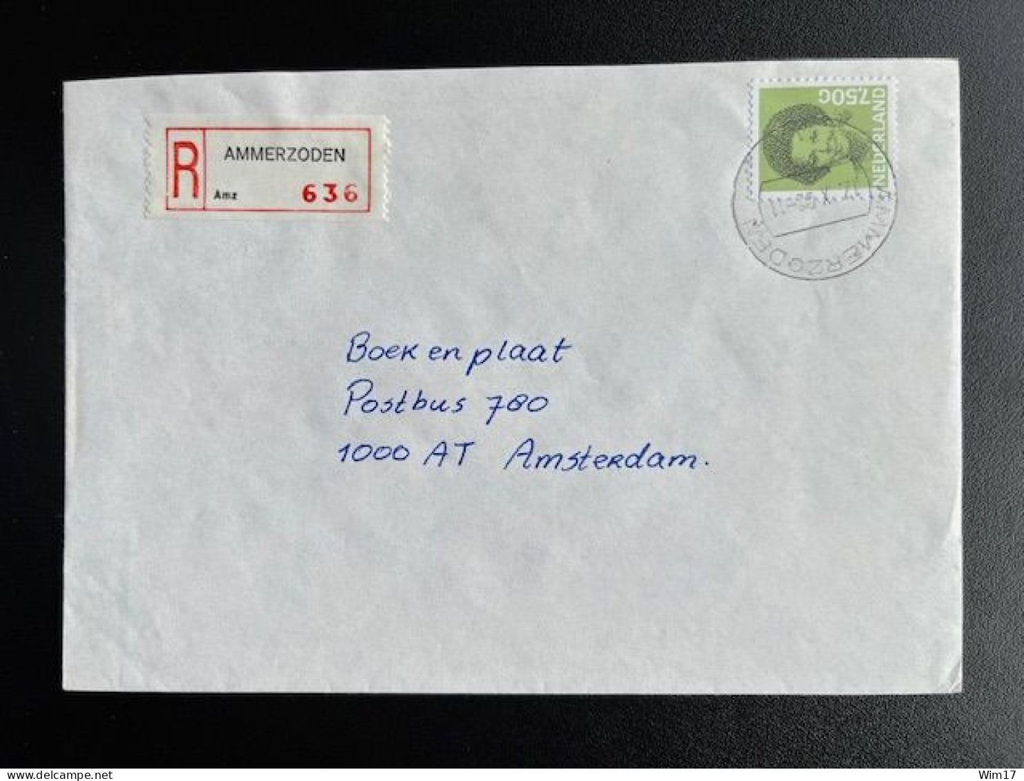 NETHERLANDS 1992 REGISTERED LETTER AMMERZODEN TO AMSTERDAM 12-10-1992 NEDERLAND AANGETEKEND - Briefe U. Dokumente