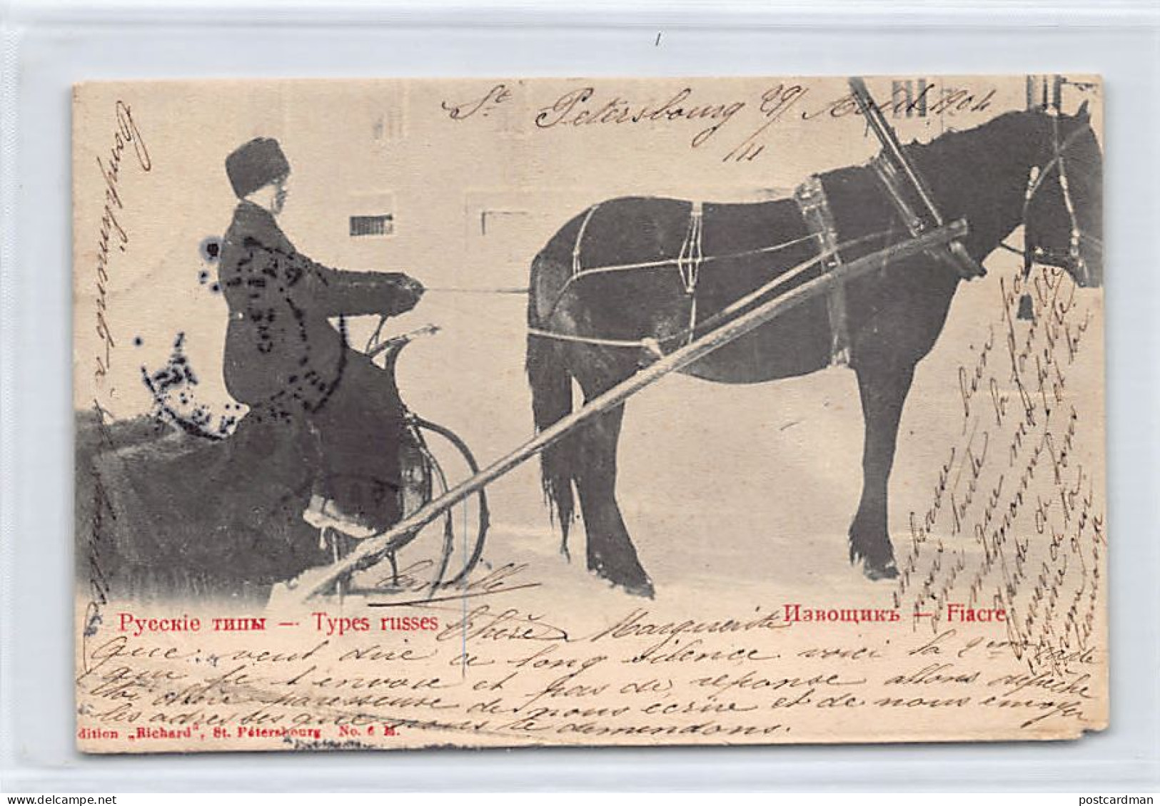 RUSSIA - Russian Types - Carriage - ONE SMALL CORNER DAMAGED - Publ. Richard 6 M - Russia