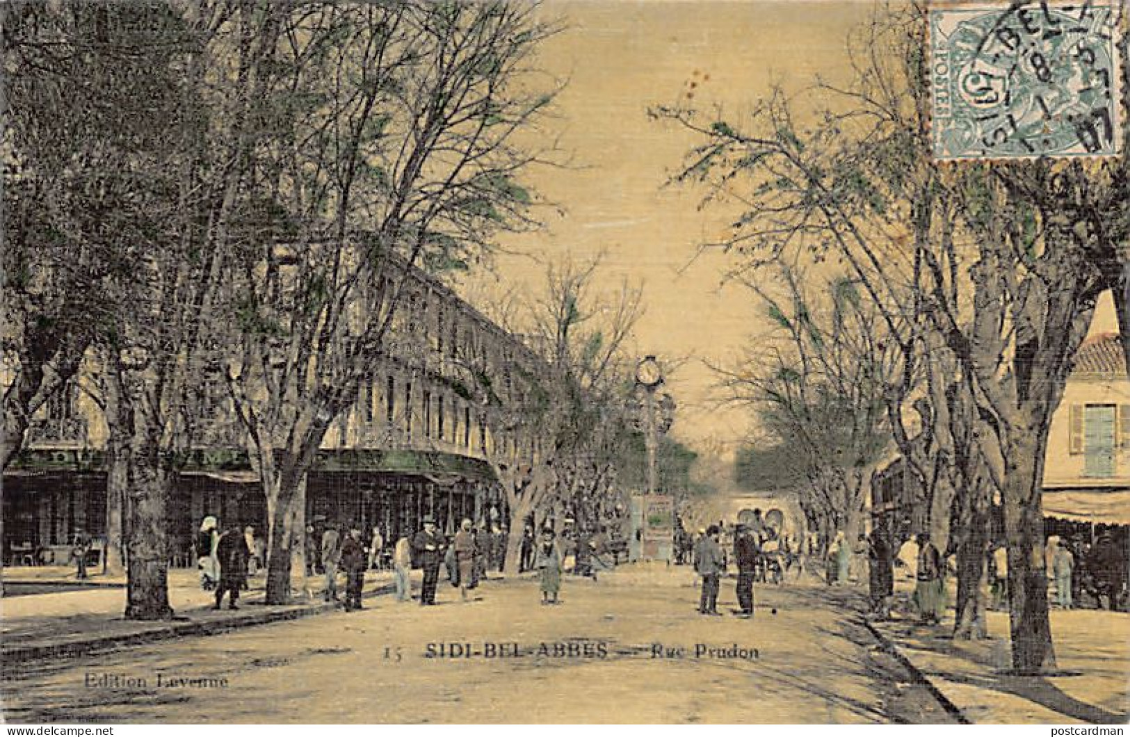 Algérie - SIDI BEL ABBÈS - Rue Prudon - Ed. Lavenue 15 (Carte Couleur Toilée) - Sidi-bel-Abbès