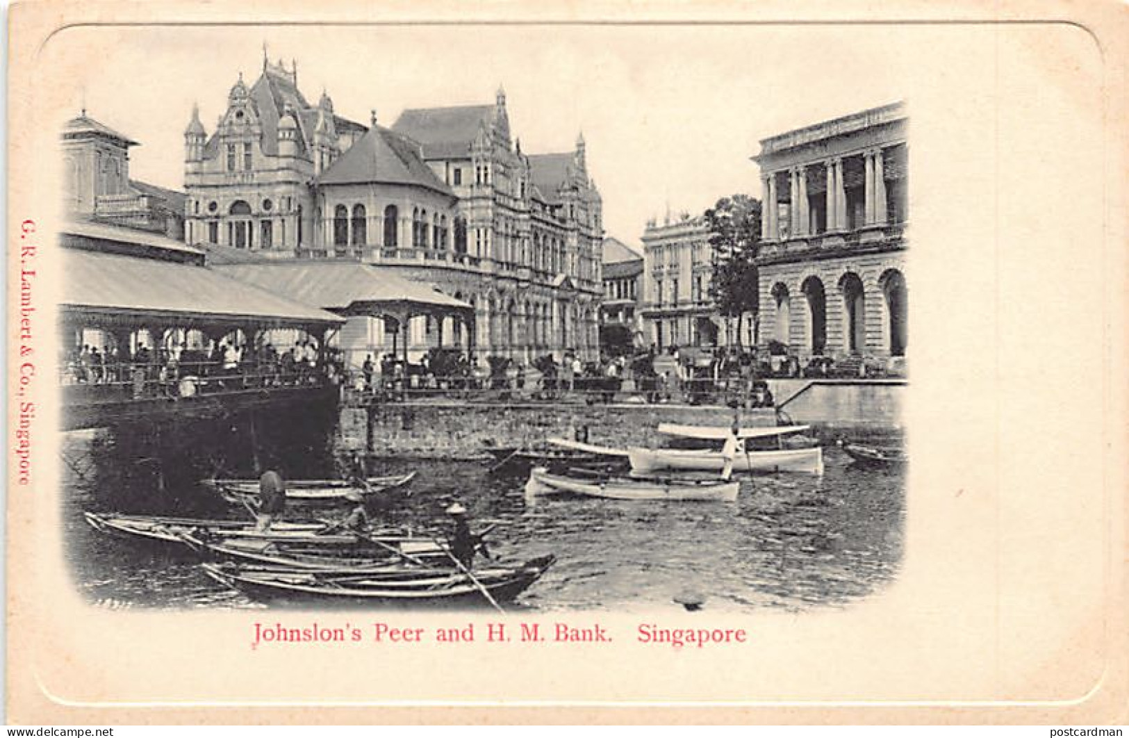 Singapore - Johnston's Pier And H.M. Bank - Publ. G. R. Lambert & Co. Ltd.  - Singapore