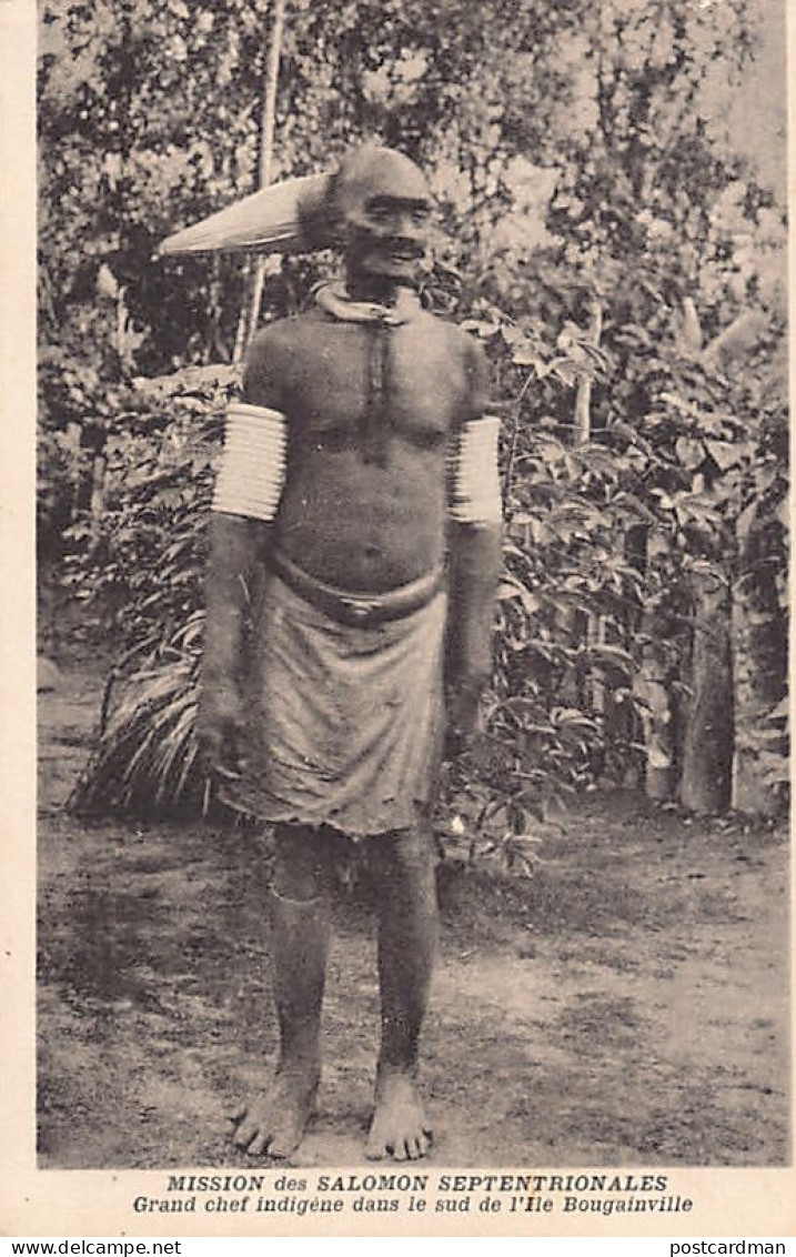 Papua New Guinea - Great Native Chief In The South Of The Island Of Bougainville - Publ. Mission Des Salomon Septentrion - Papoea-Nieuw-Guinea