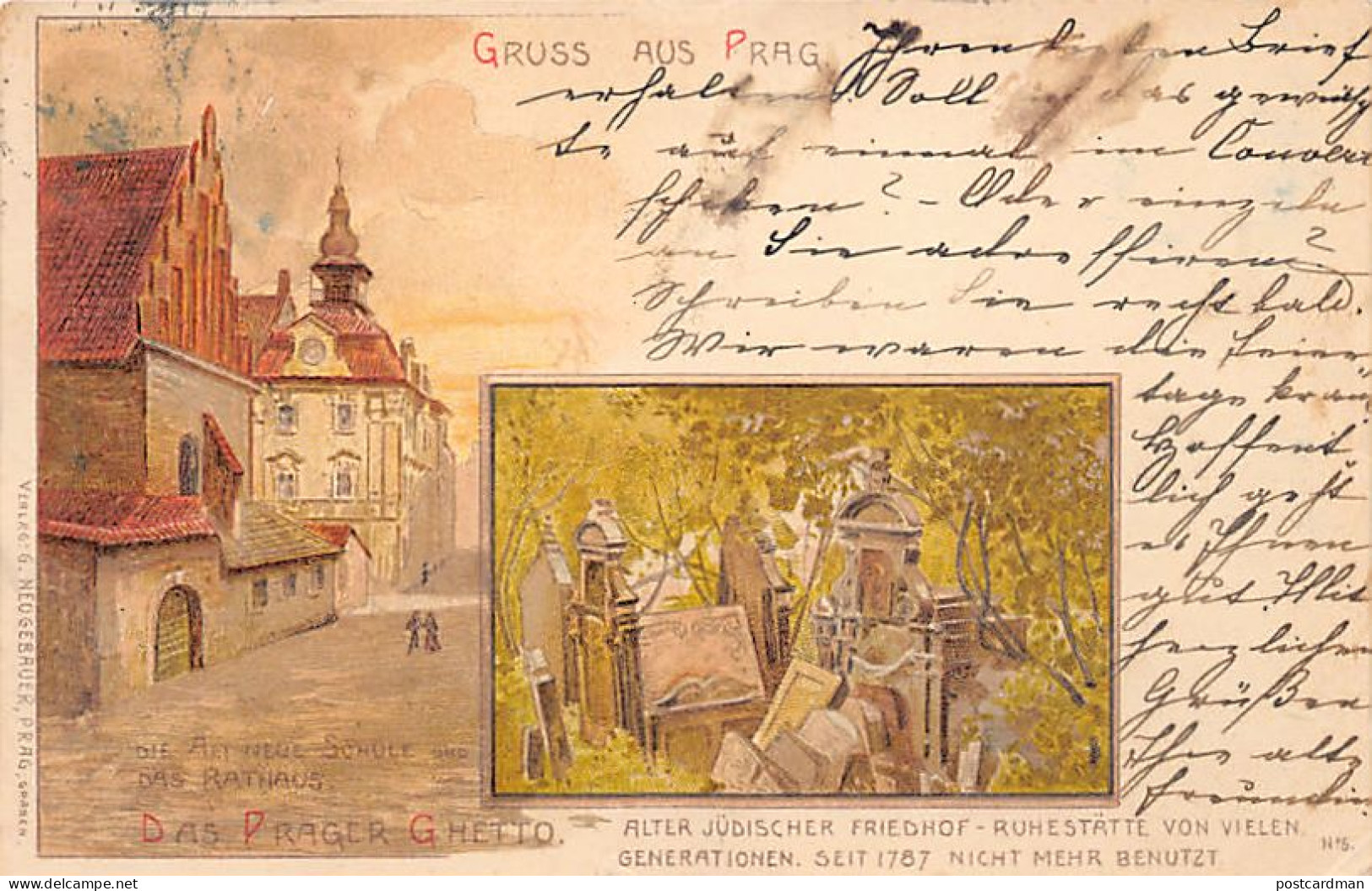 Judaica - Czech Rep. - PRAHA - The Prague Ghetto - LITHO - Publ. G. Neugebauer  - Judaika