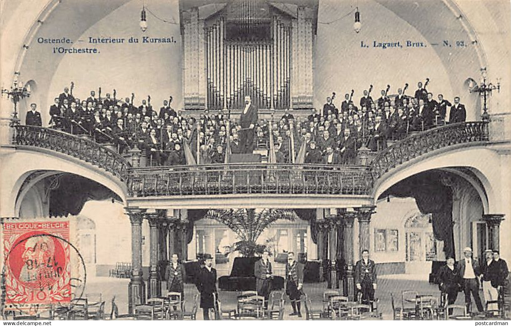 OOSTENDE (W. Vl.) Interieur Van Het Kursaal - Het Orkest - Uitg. L. Lagaert 93 - Oostende