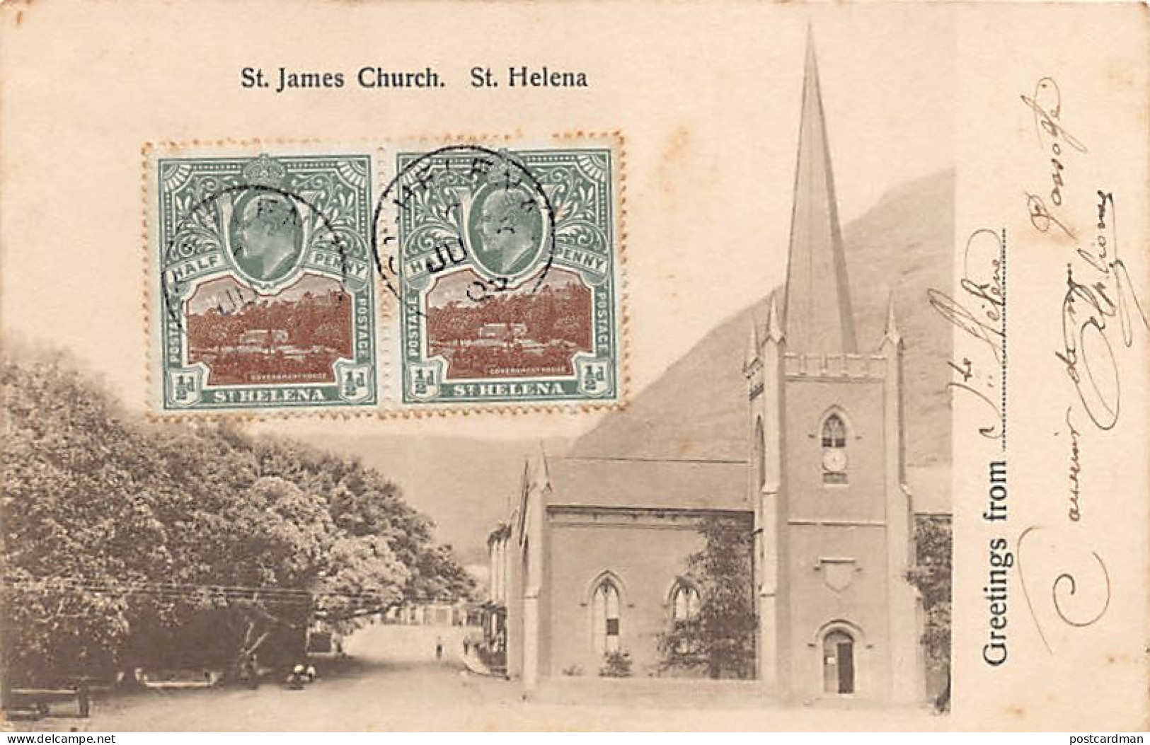 ST. HELENA - St. James Church - SEE SCANS FOR CONDITION - Publ. T. Jackson  - Sainte-Hélène