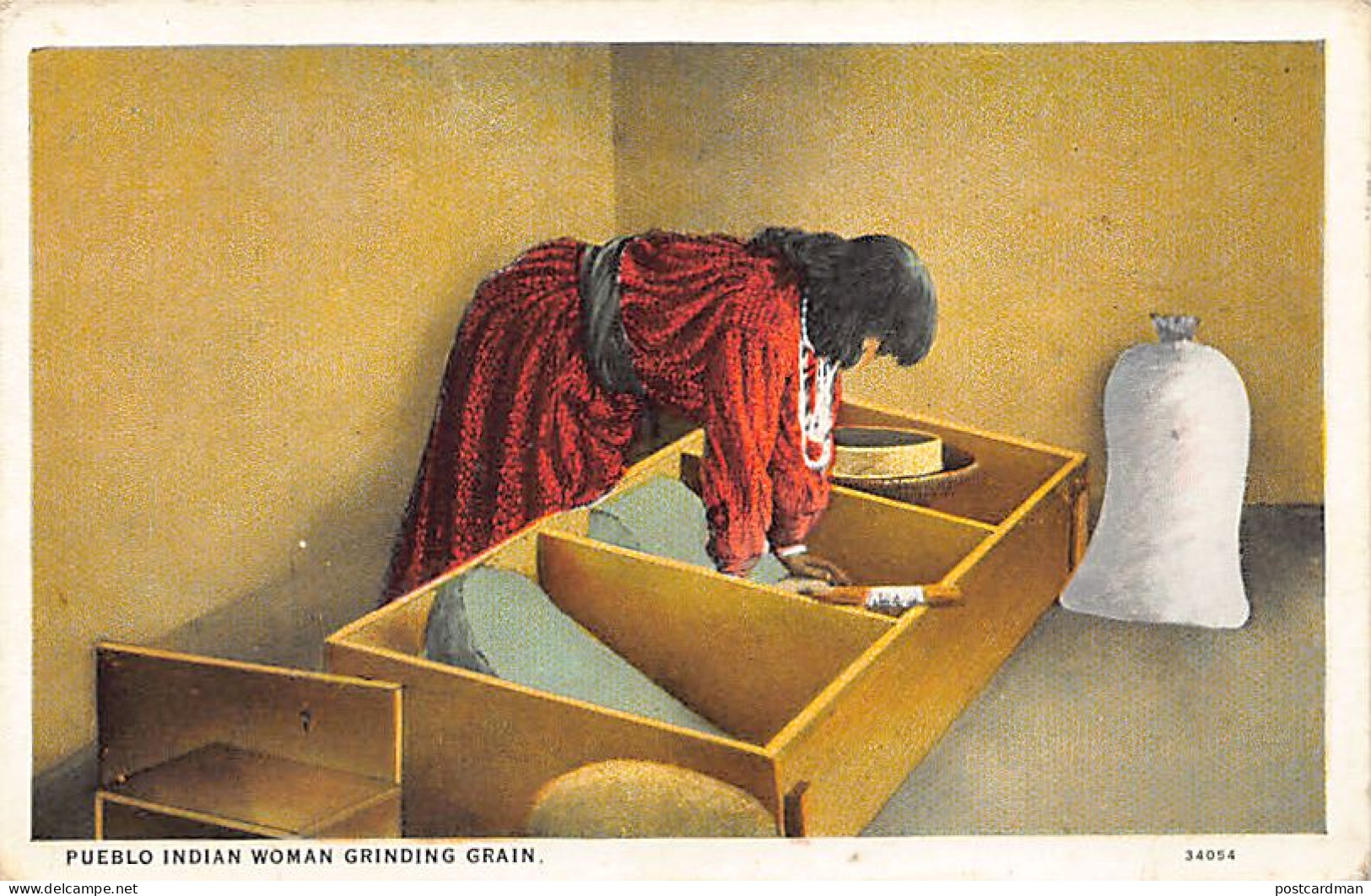 Usa - Native Americana - Pueblo Indian Woman Grinding Grain - Indianer