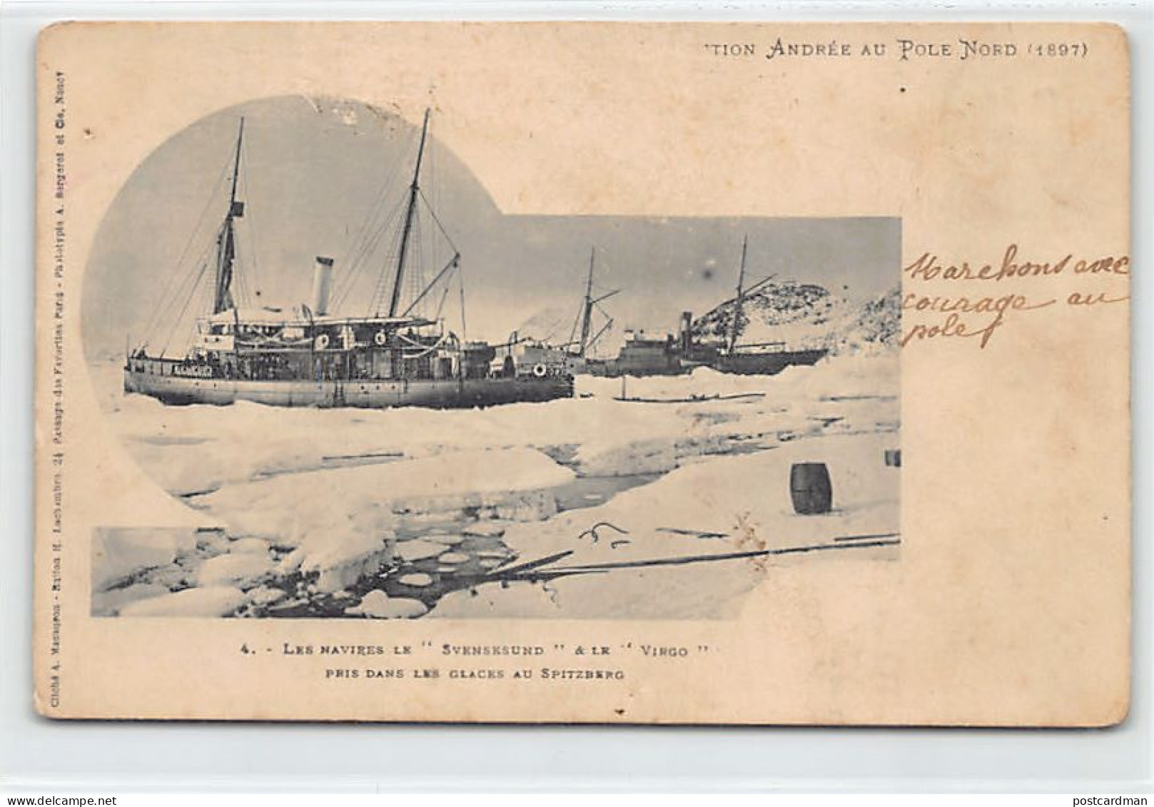 Norway - Svalbard - Andrée's Arctic Balloon Expedition (1897) - Les Navires Svenskund Et Virgo Pris Dans Les Glaces Au S - Norvège