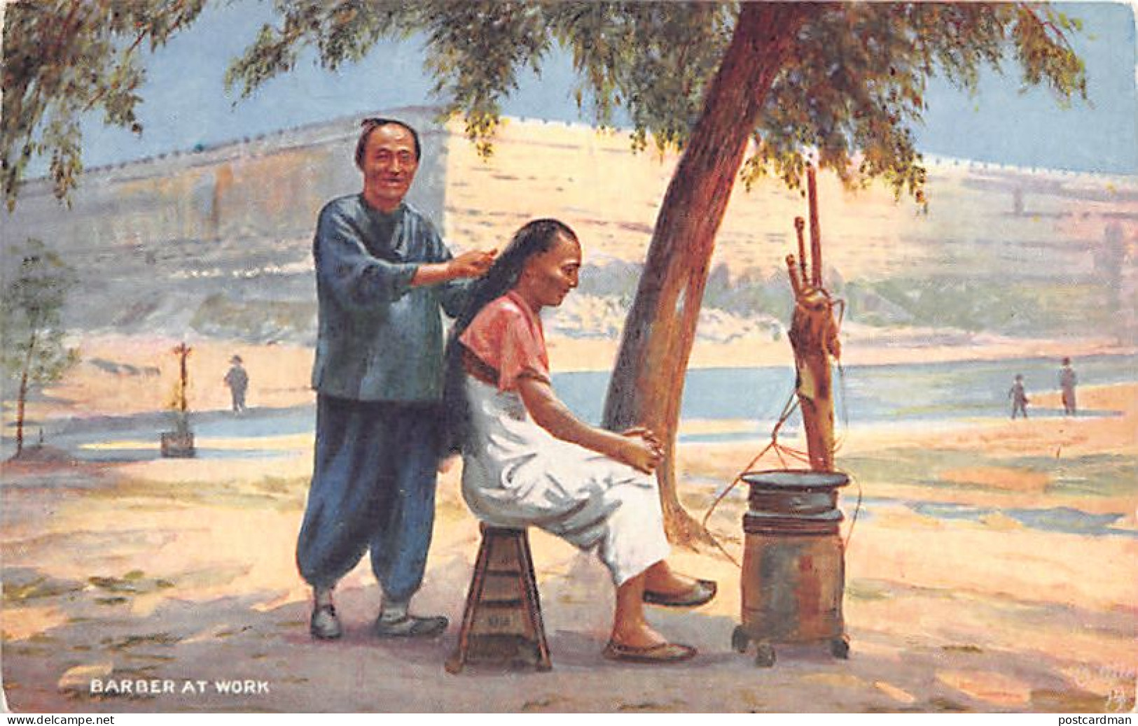 China - Barber At Work - Publ. R. Tuck  - China