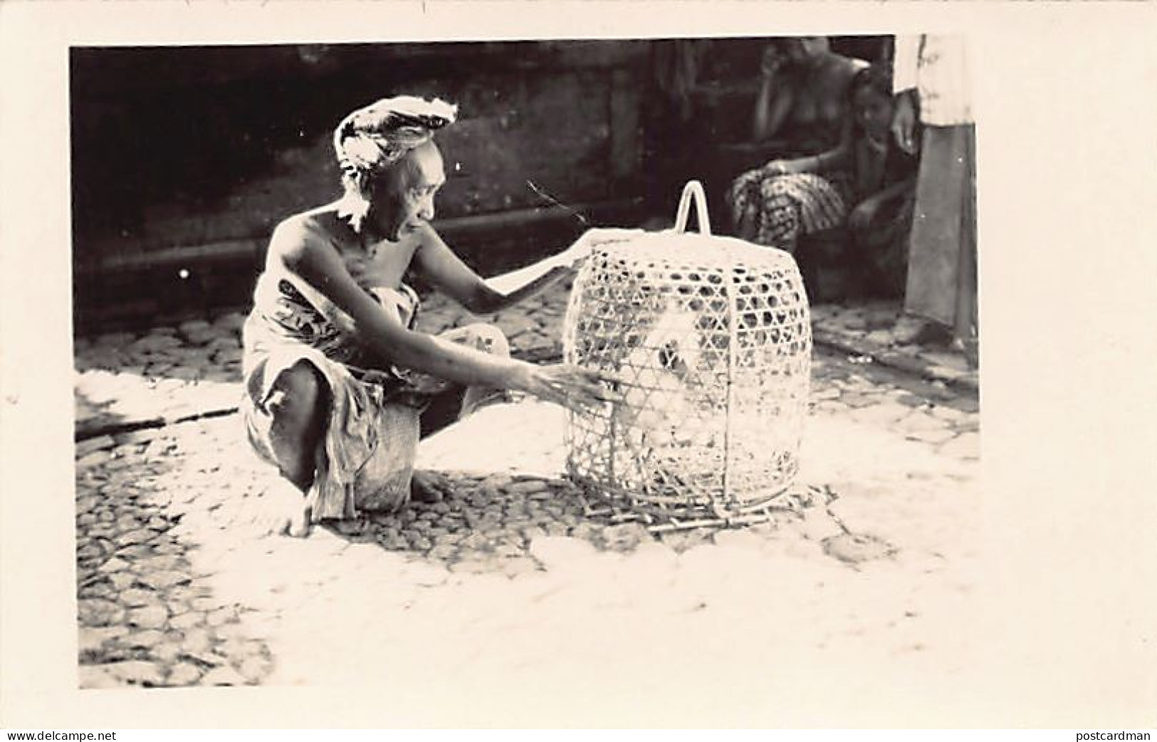 Indonesia - Poultry (cock) Seller - REAL PHOTO - Indonésie