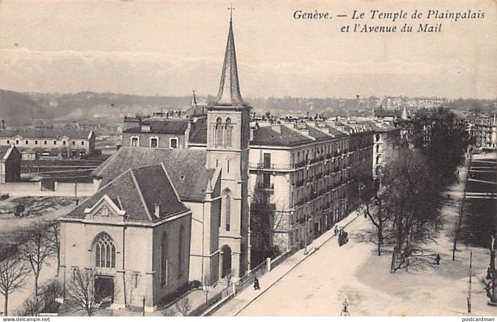 GENÈVE - Le Temple De Plainpalais Et L'Avenue Du Mail - Ed. Comptoir Artistique 212 - Genève