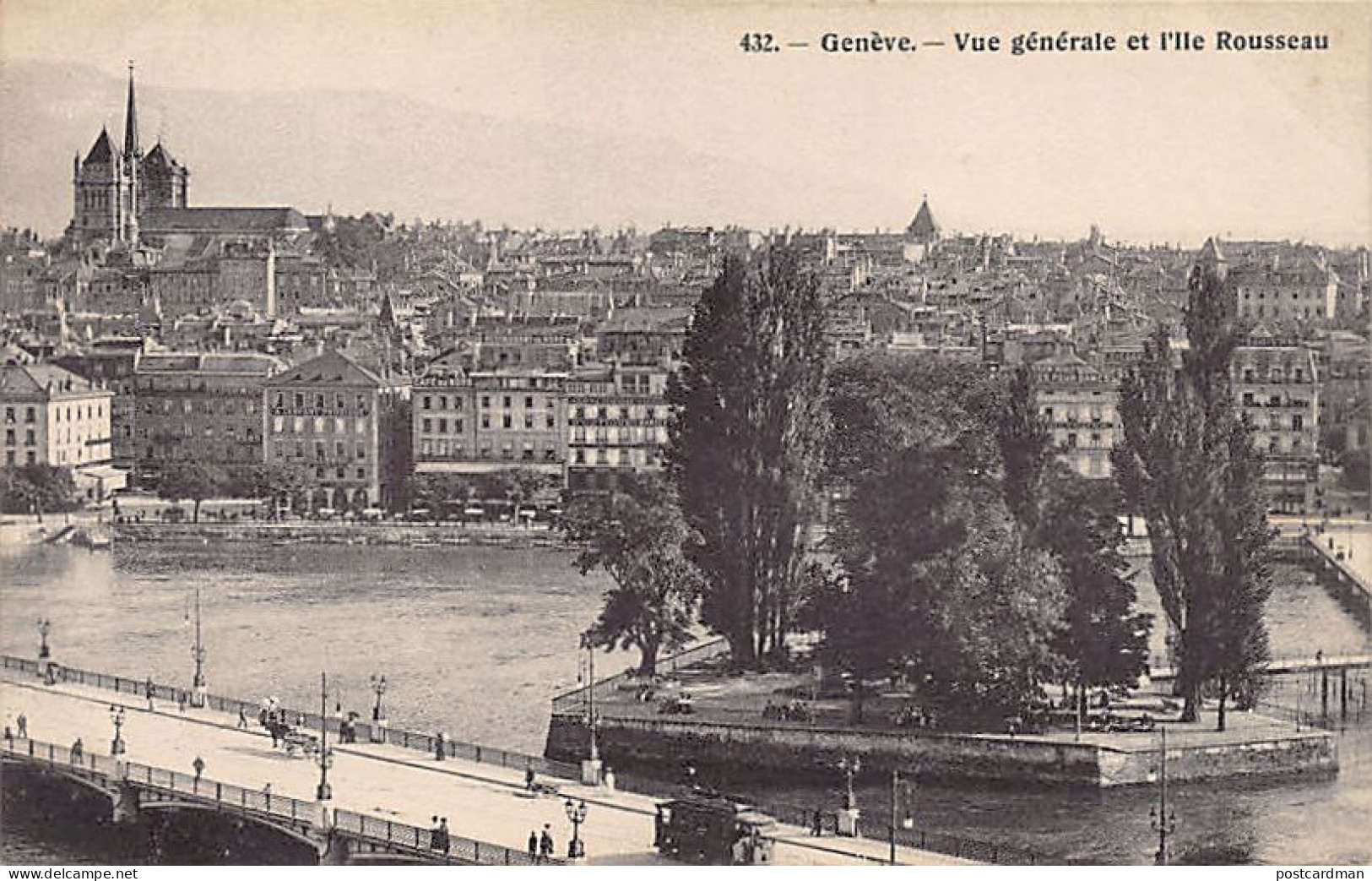 Genève - Genève Vue Générale Et L'Ile Rousseau - Ed. H. Brügger, Genève - Genève